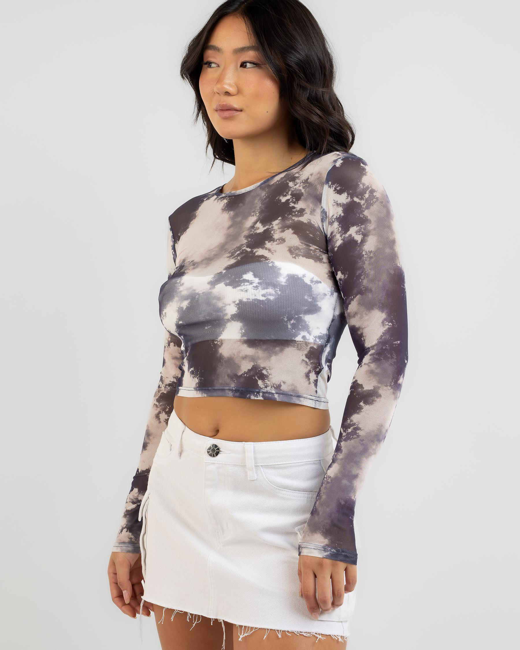 Michelle Mesh Long Sleeve Top