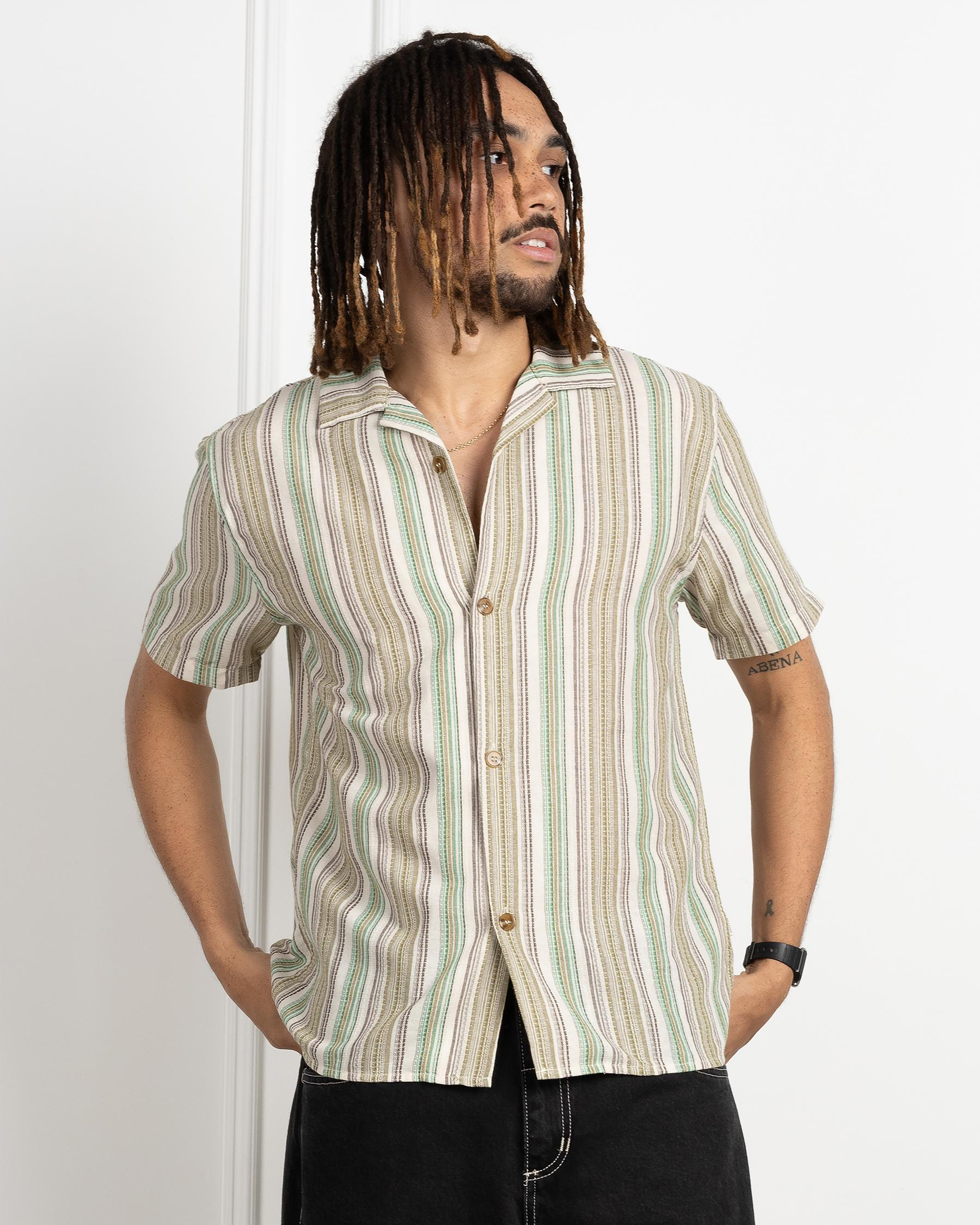 Vacation Stripe Short Sleeve Shirt