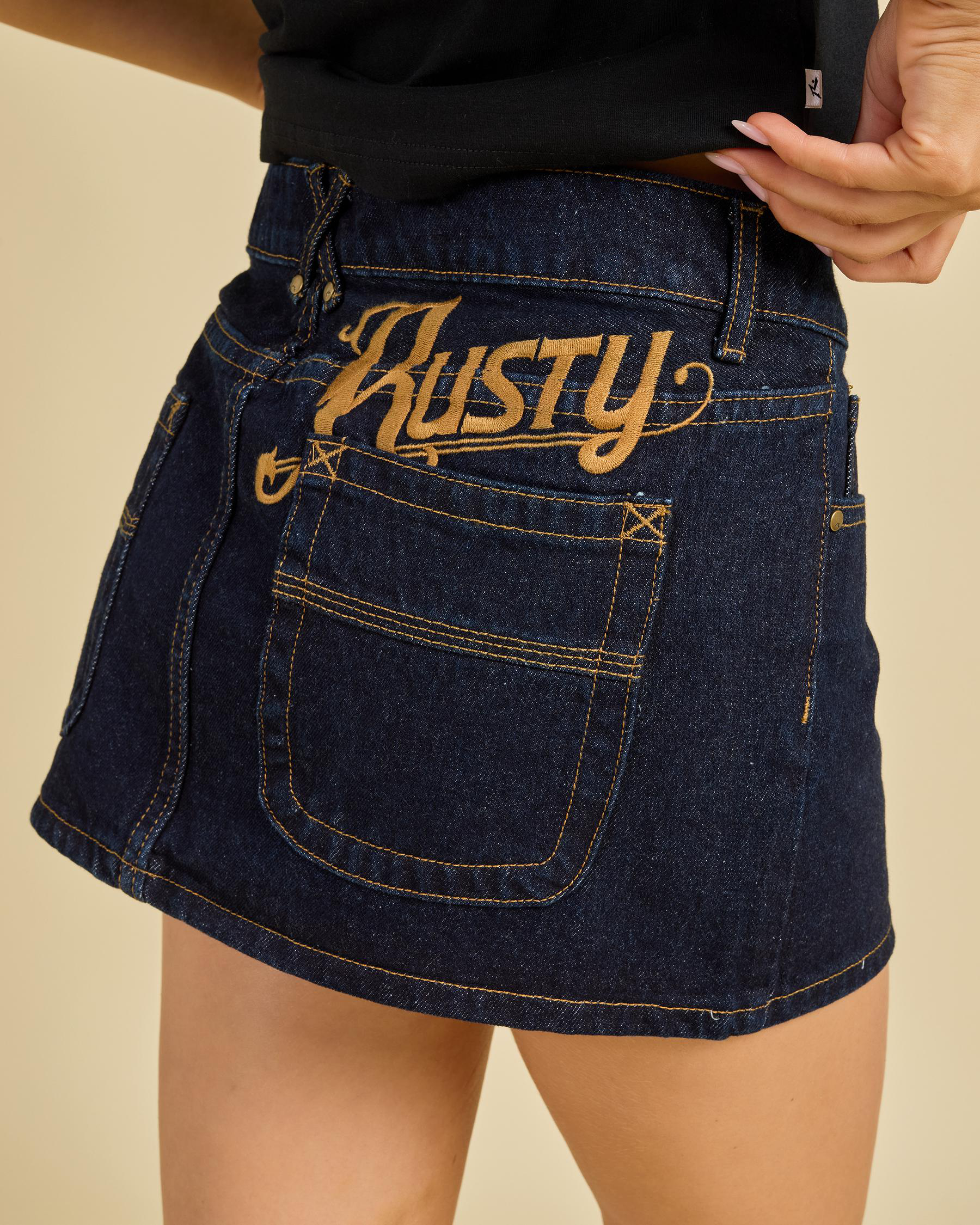 Risque` Micro Denim Skirt