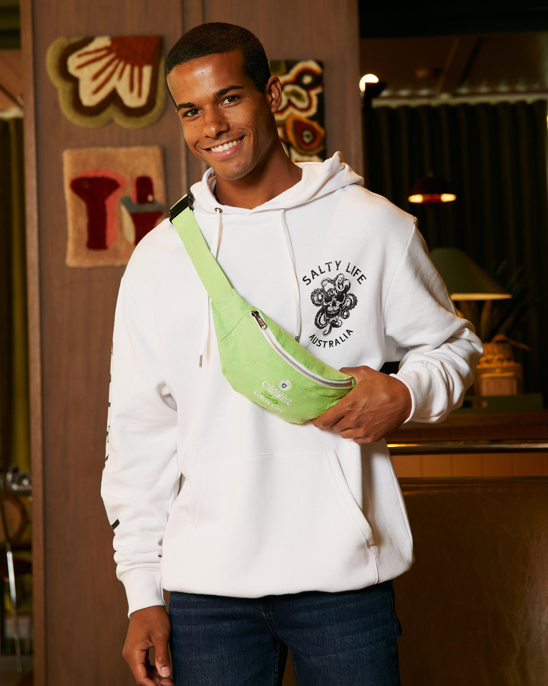 Lemon Lime Cord Bum Bag