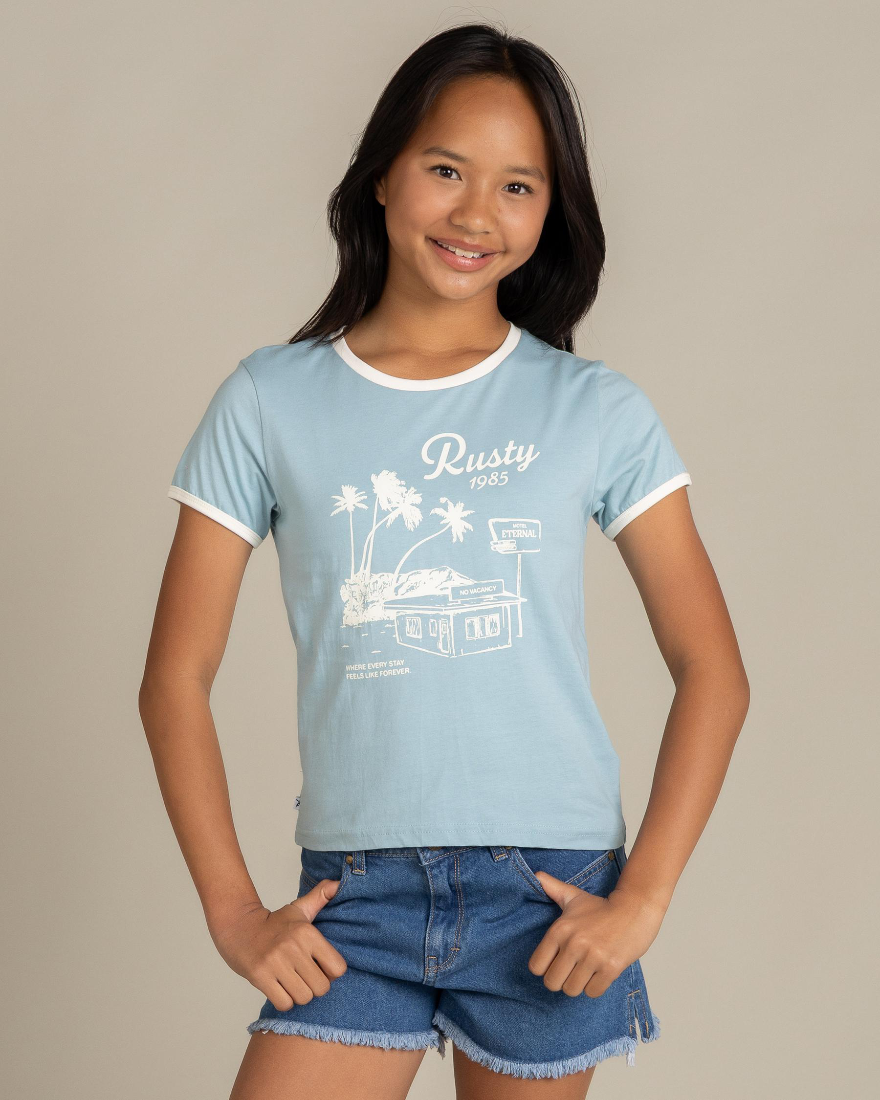 Girl's Sunset Wishes Ringer T-Shirt