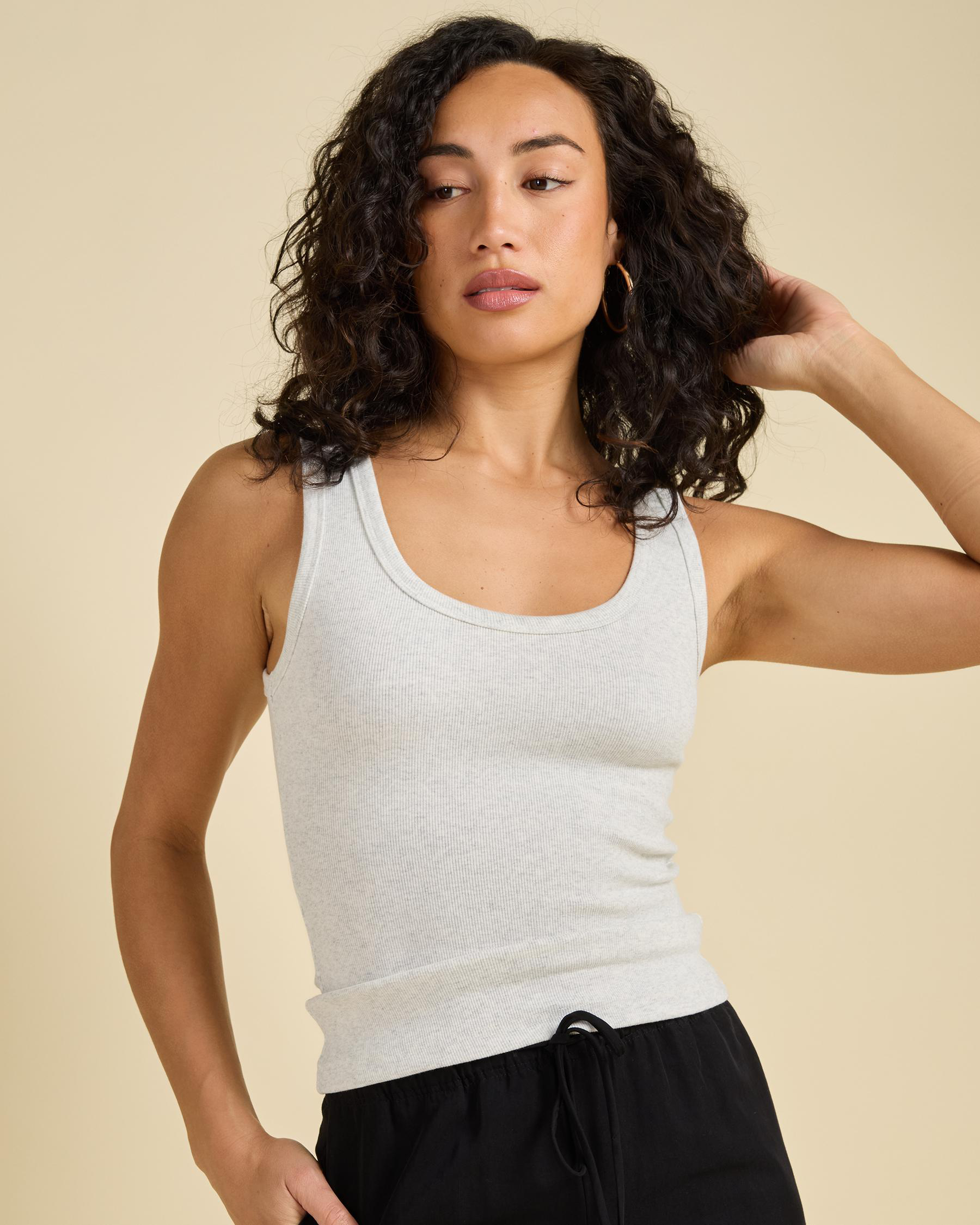 Basic Myla Rib Scoop Tank Top