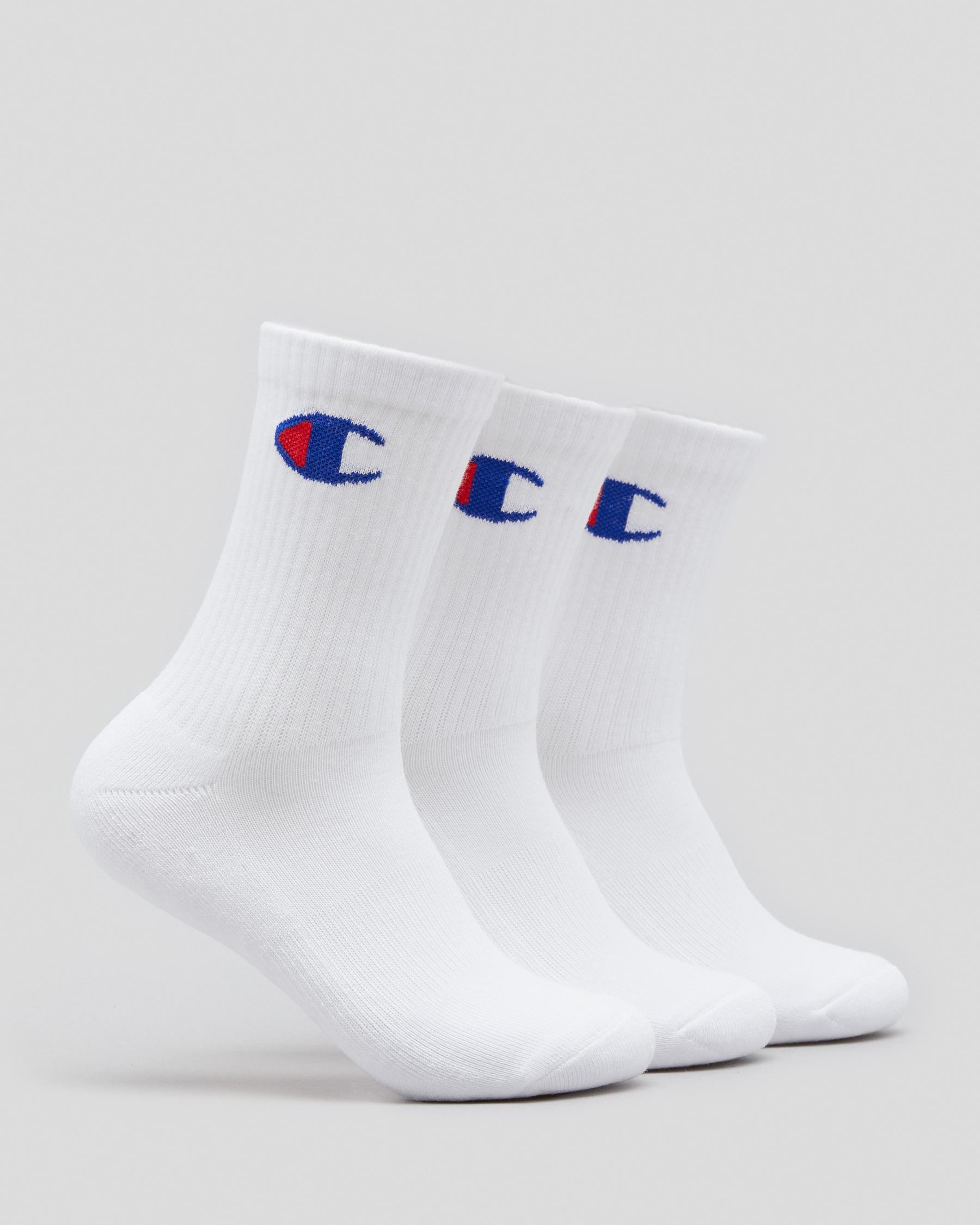 Junior Boys' Medium Sport C Logo Crew Socks 3 Pack