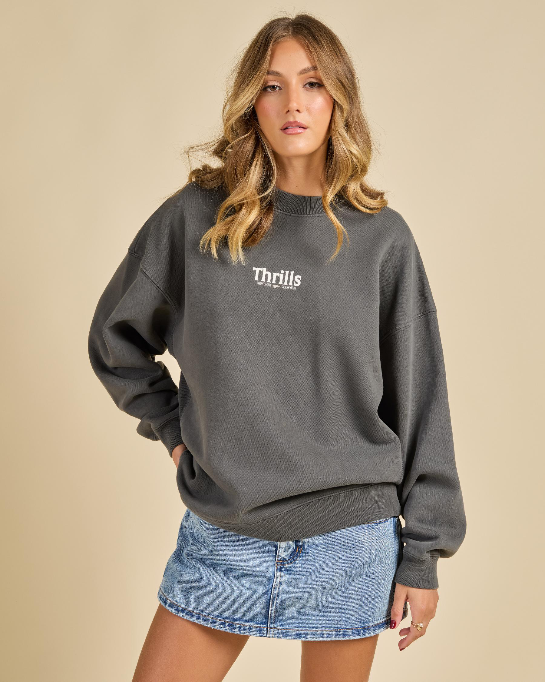 Road To Paradise Cocoon Panel Crew Sweatshirt