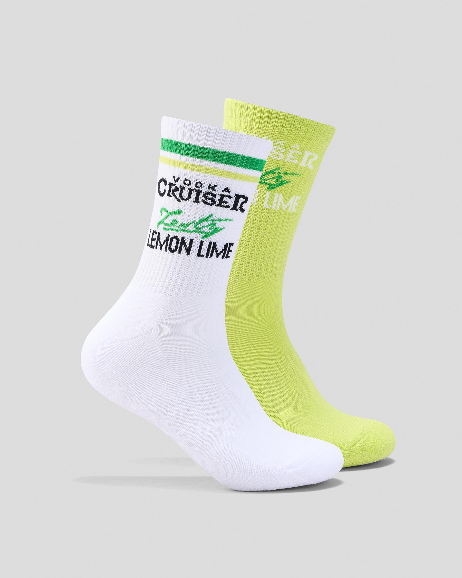Vodka Cruiser Zesty Lemon Lime Sneaker Sock 2 Pack
