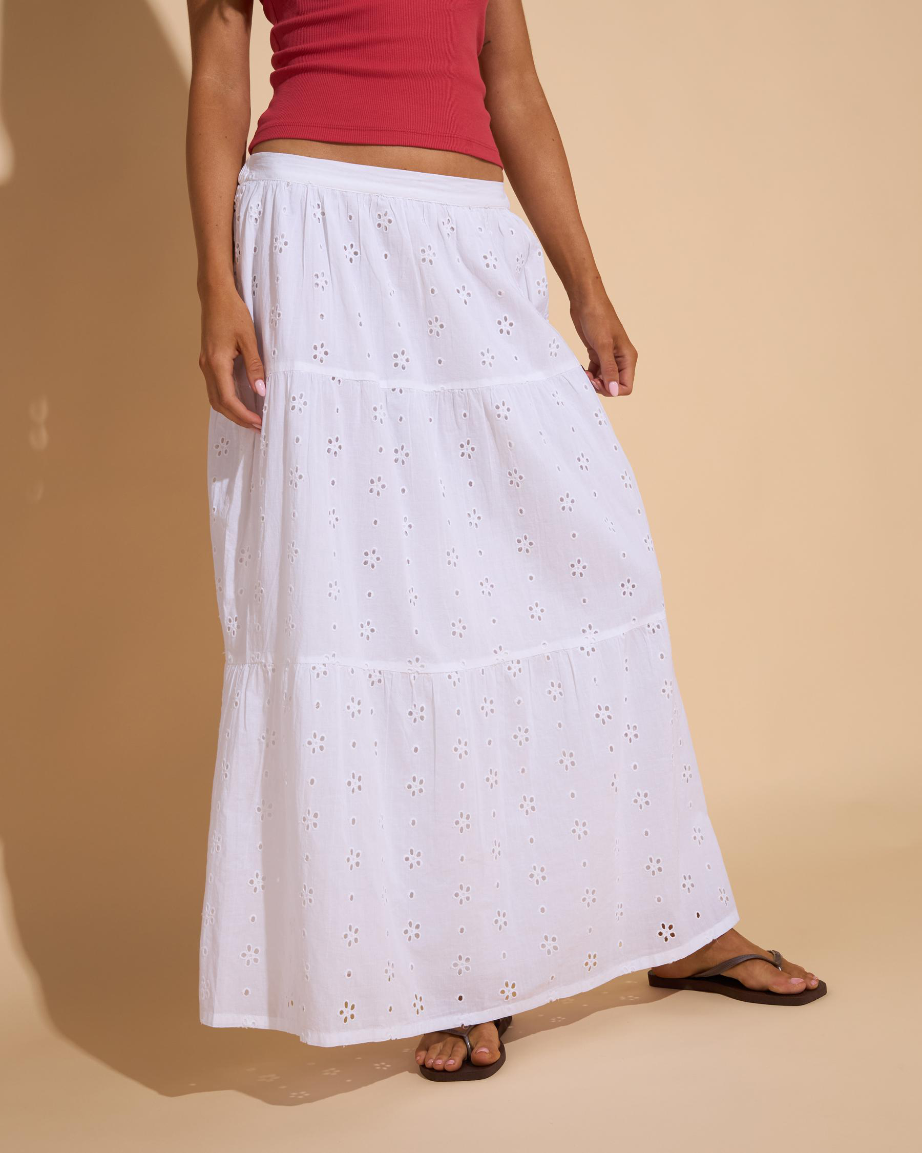 Oasis Broderie Maxi Skirt