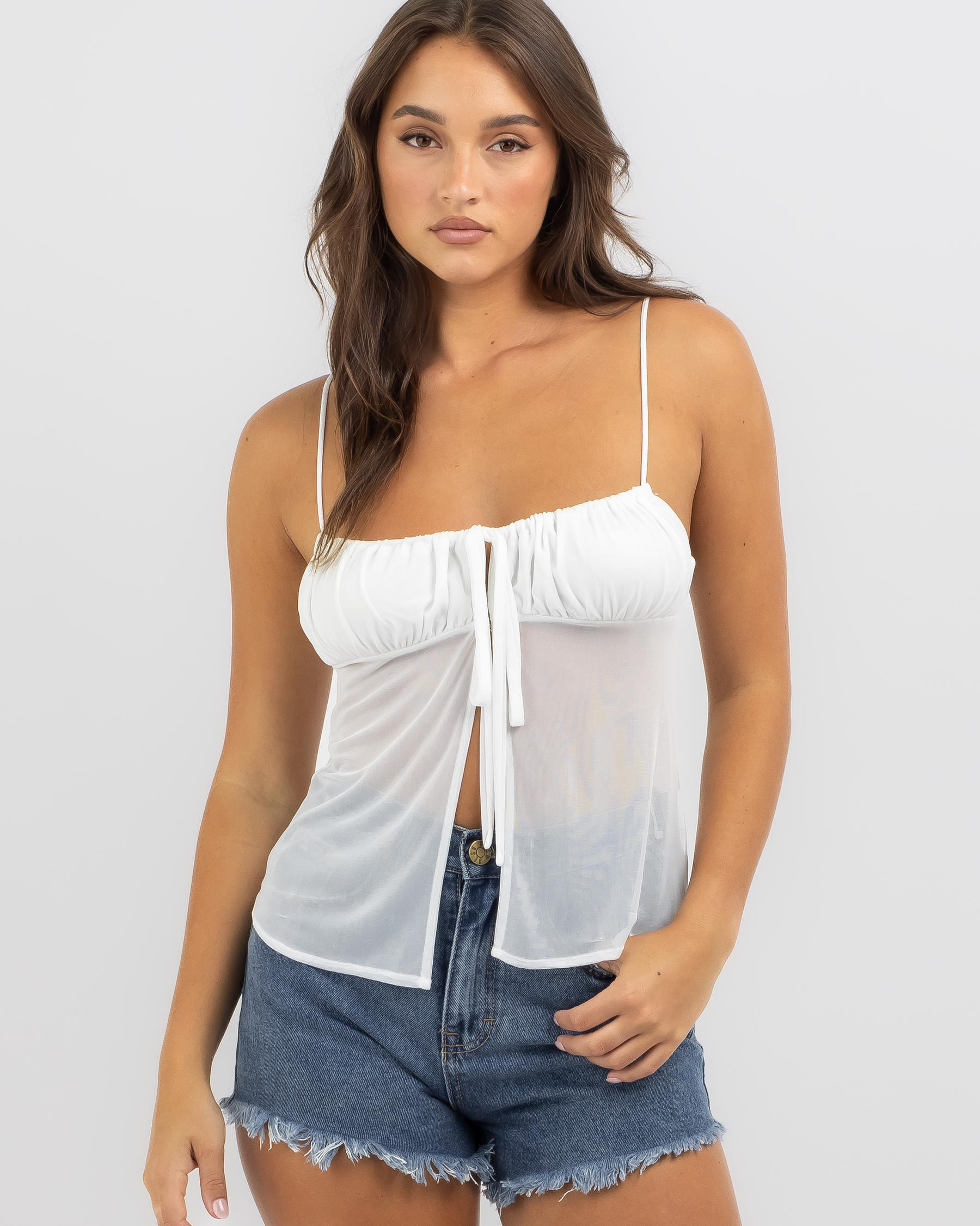 Bella Mesh Tie Up Top