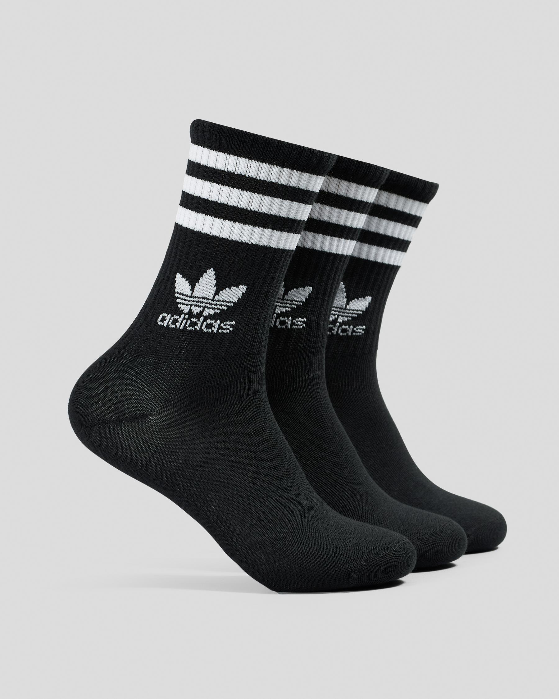 3 Stripe Crew Socks 3 Pack