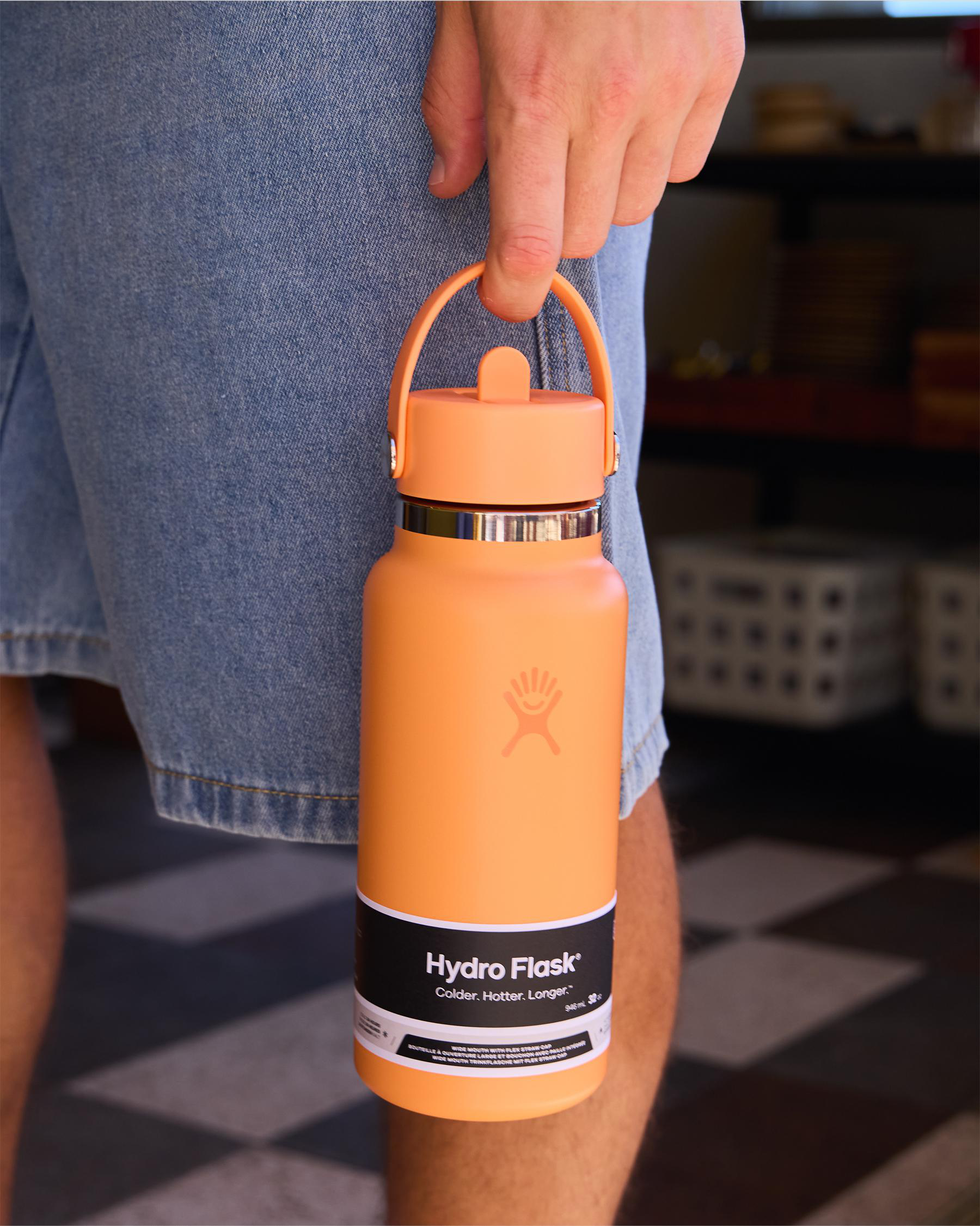 32oz Wide Mouth Flex Straw Cap Bottle