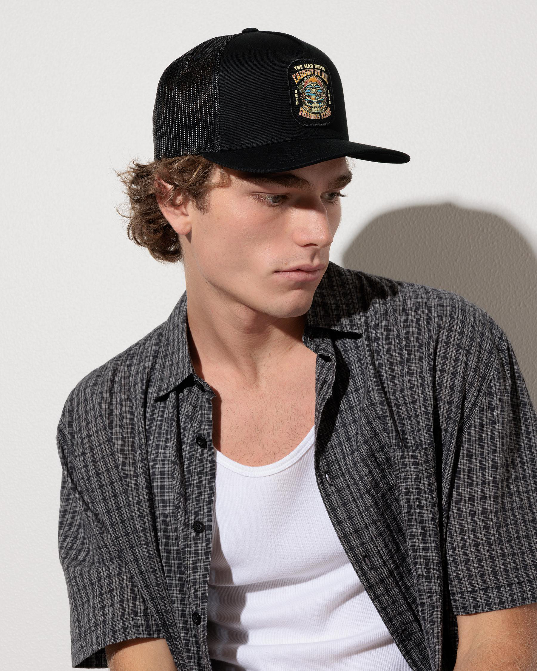 Caught Fk All Skull Trucker Cap