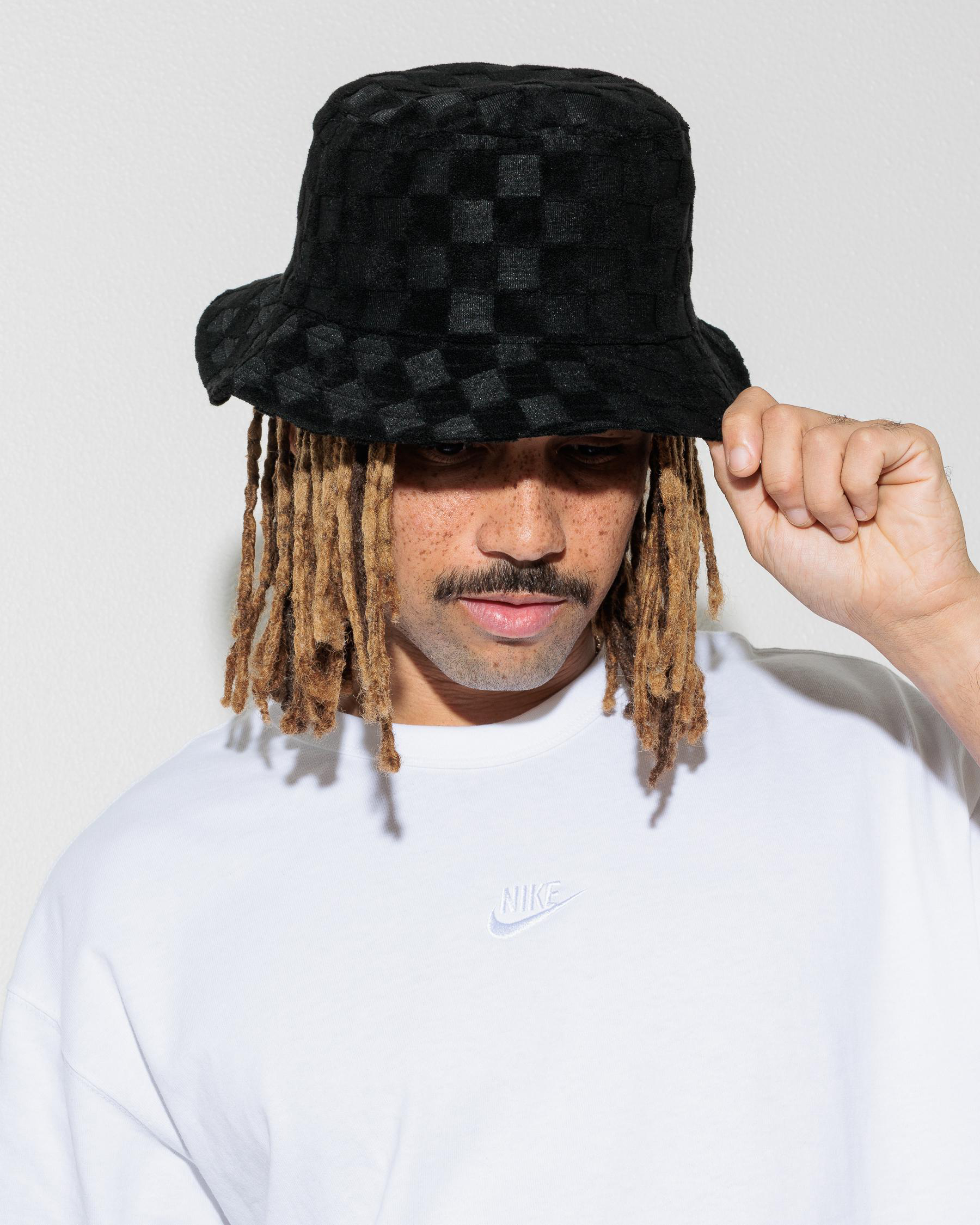 Tonal Check Bucket Hat