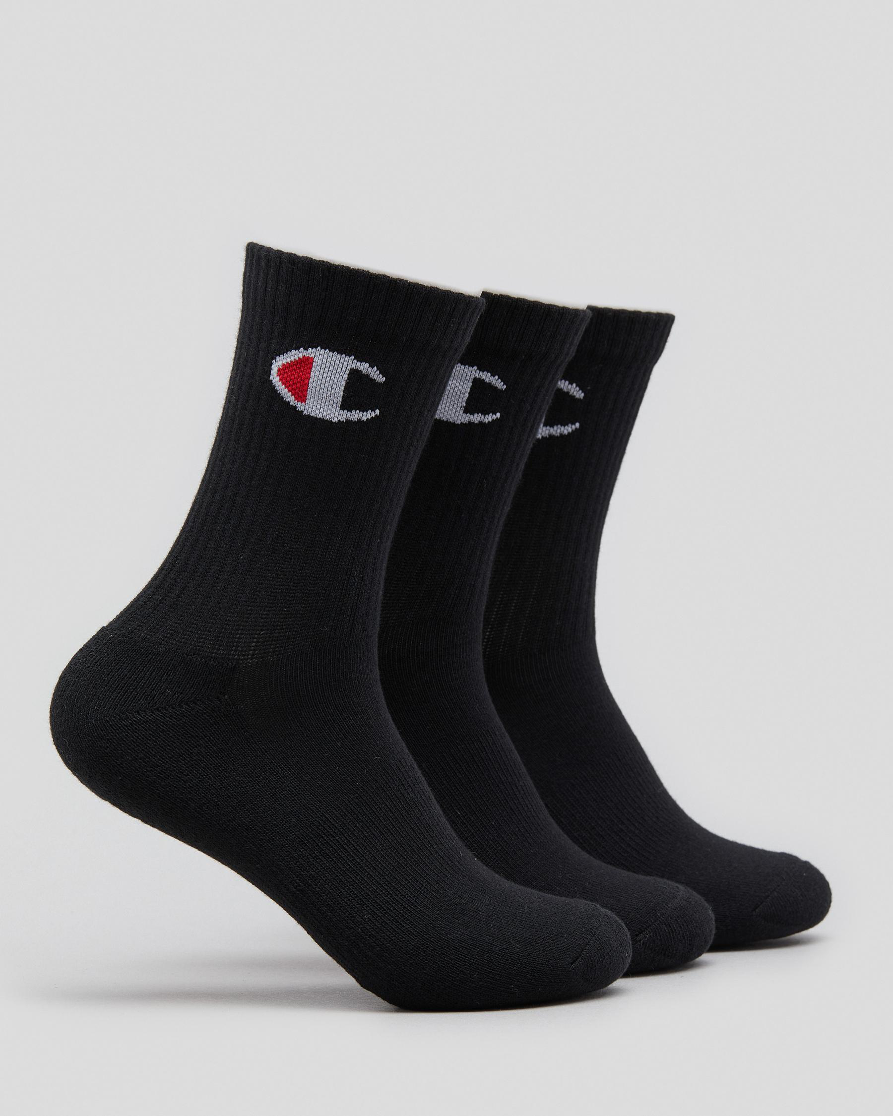 Junior Boys' Medium Sport C Logo Crew Socks 3 Pack