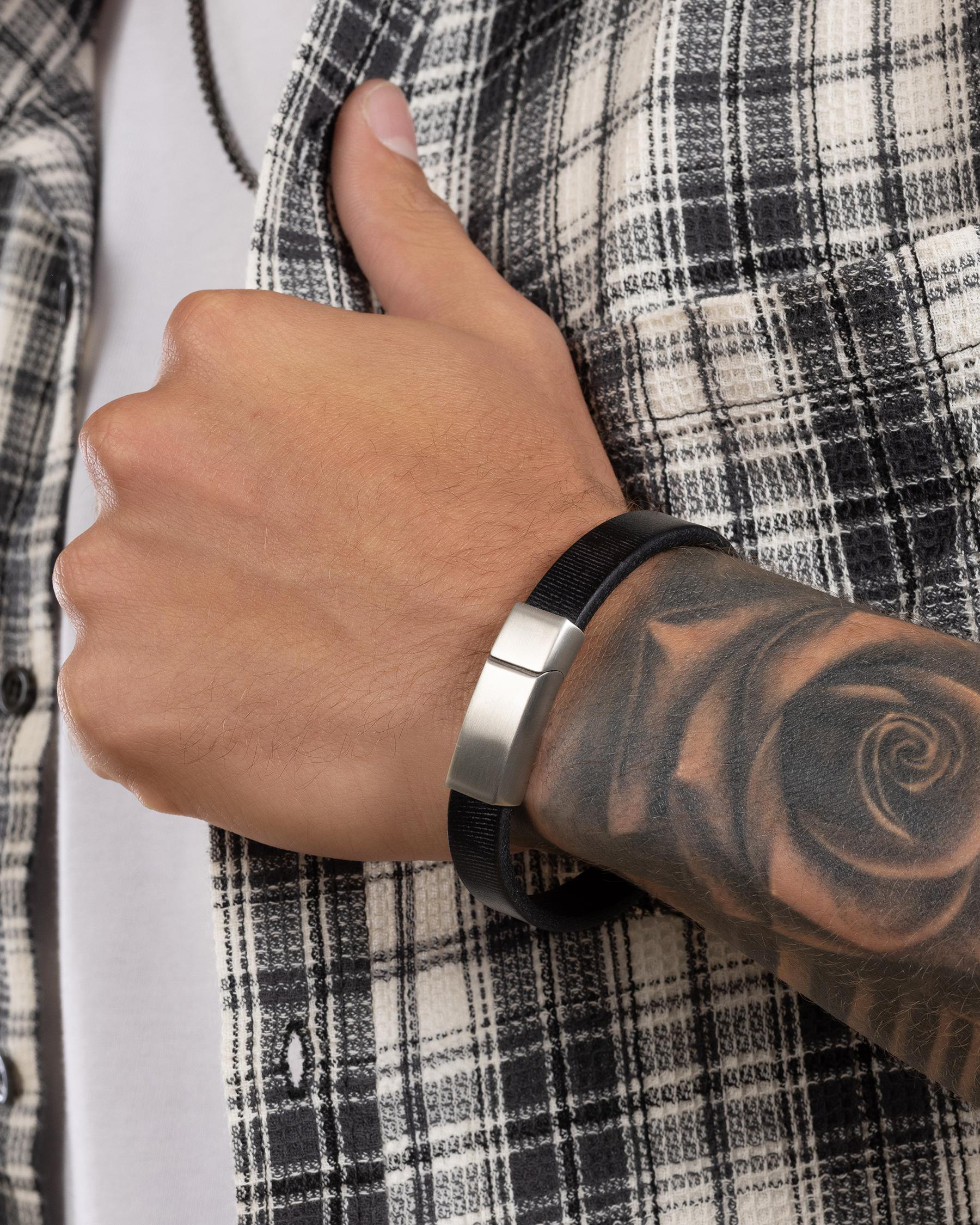 Black Leather Bracelet