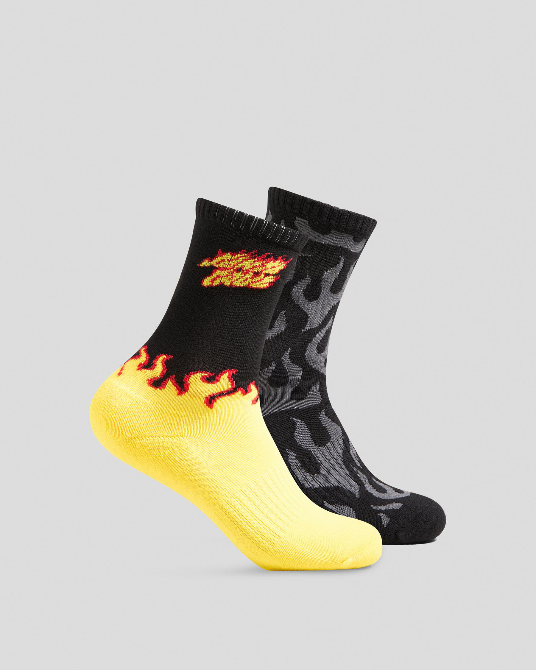 Flaming Stack Crew Sock 2 Pack
