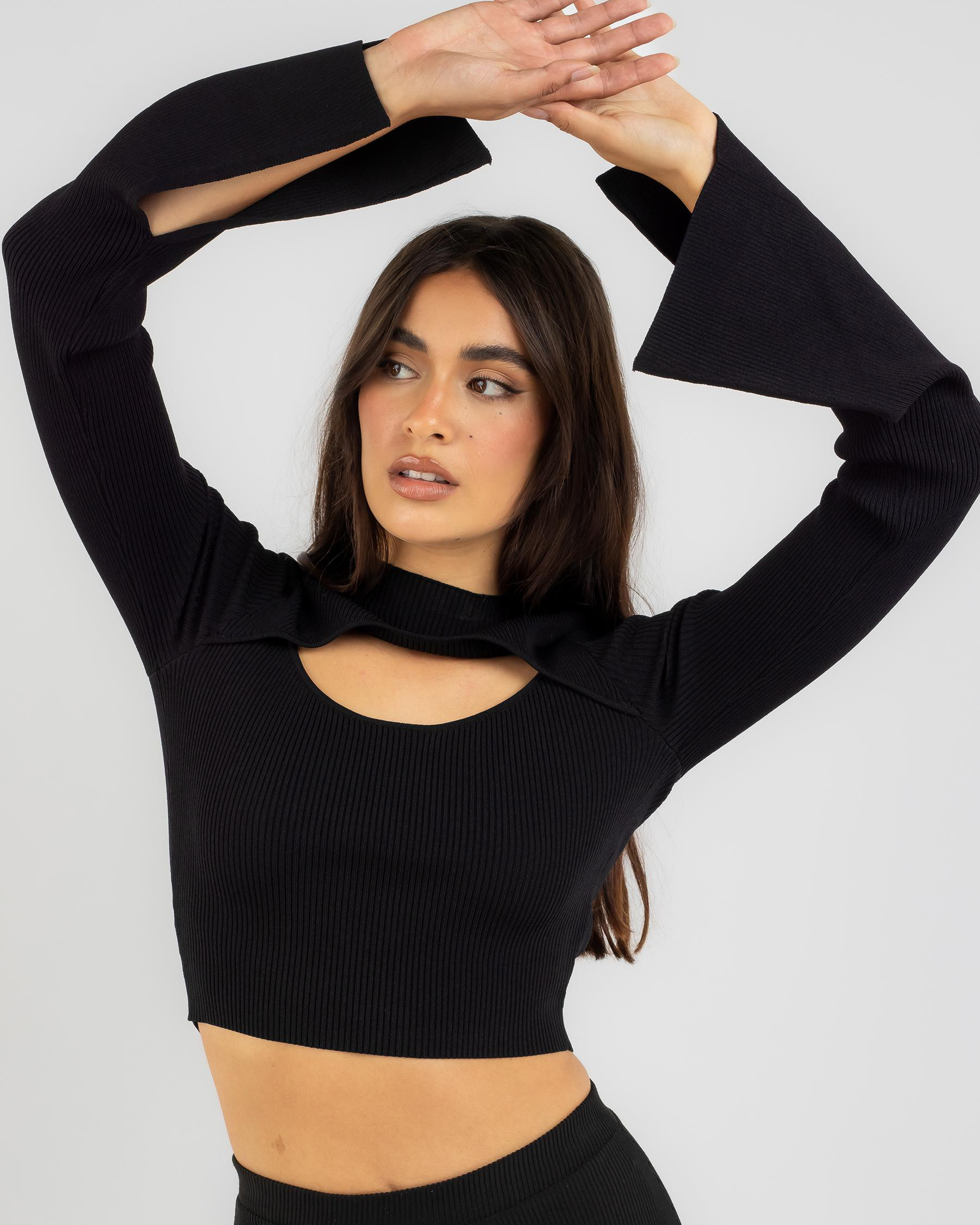 Amy Cut Out Long Sleeve Knit Top