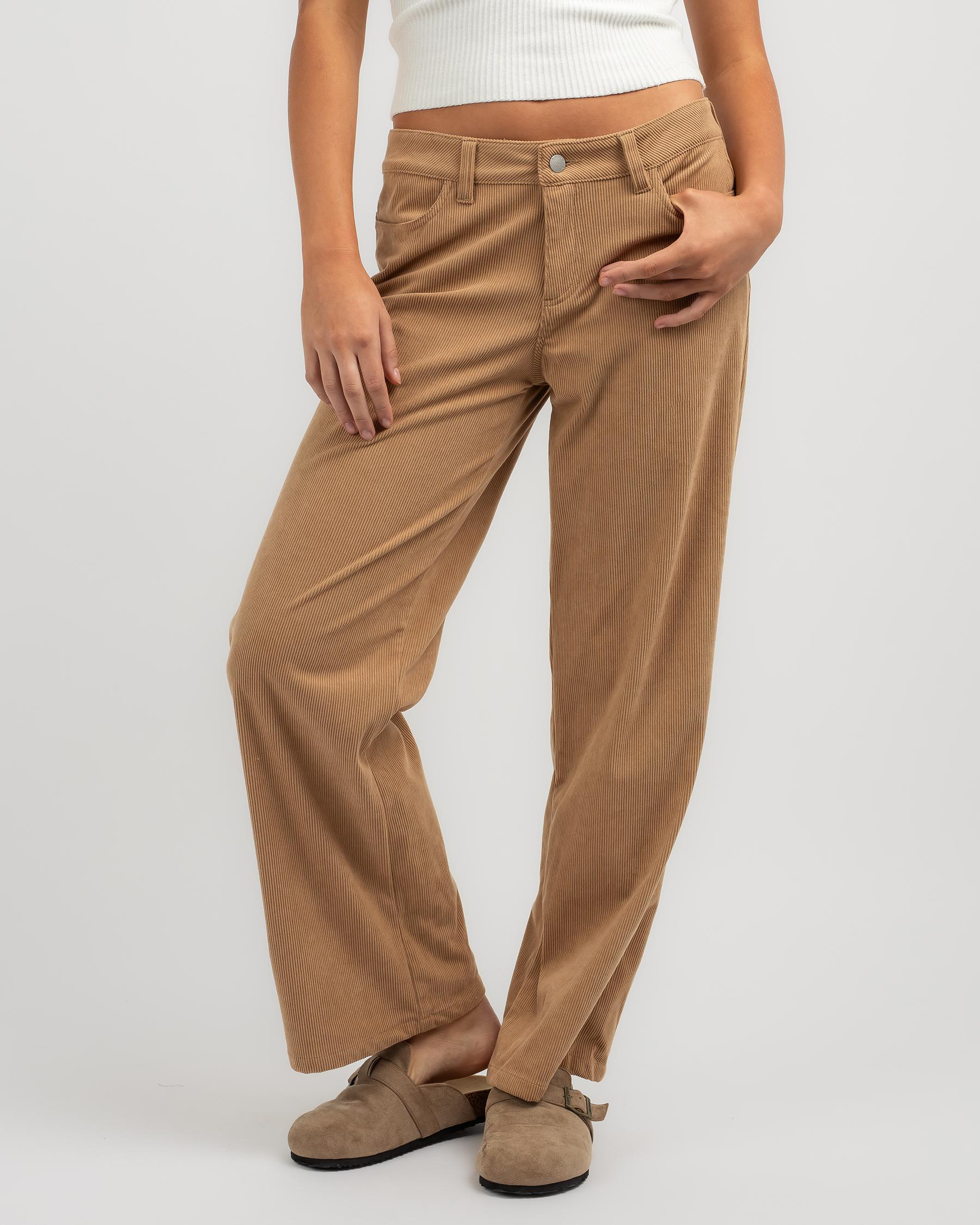 The Secret Low Rise Wide Leg Cord Pants