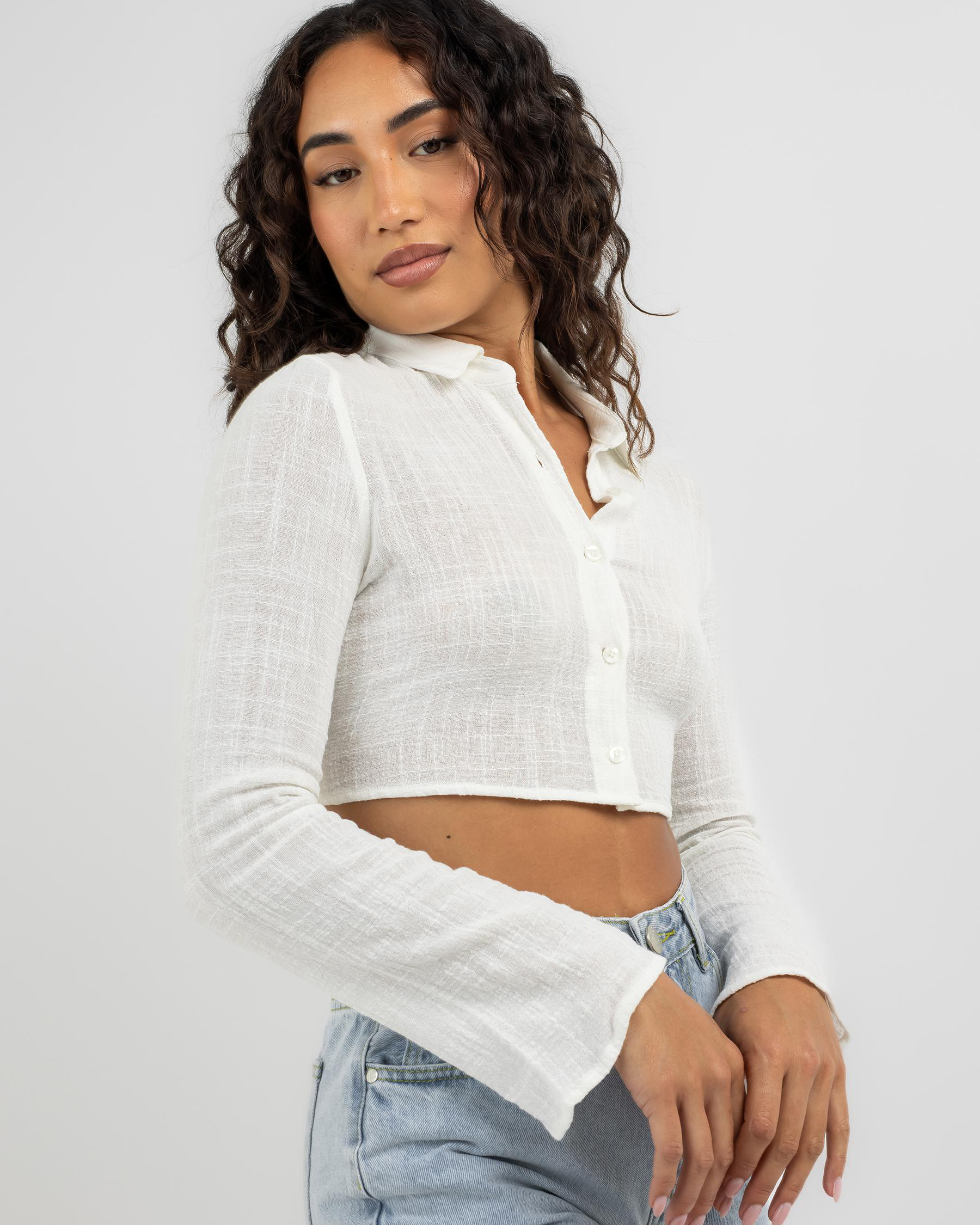 Ovie Backless Long Sleeve Top