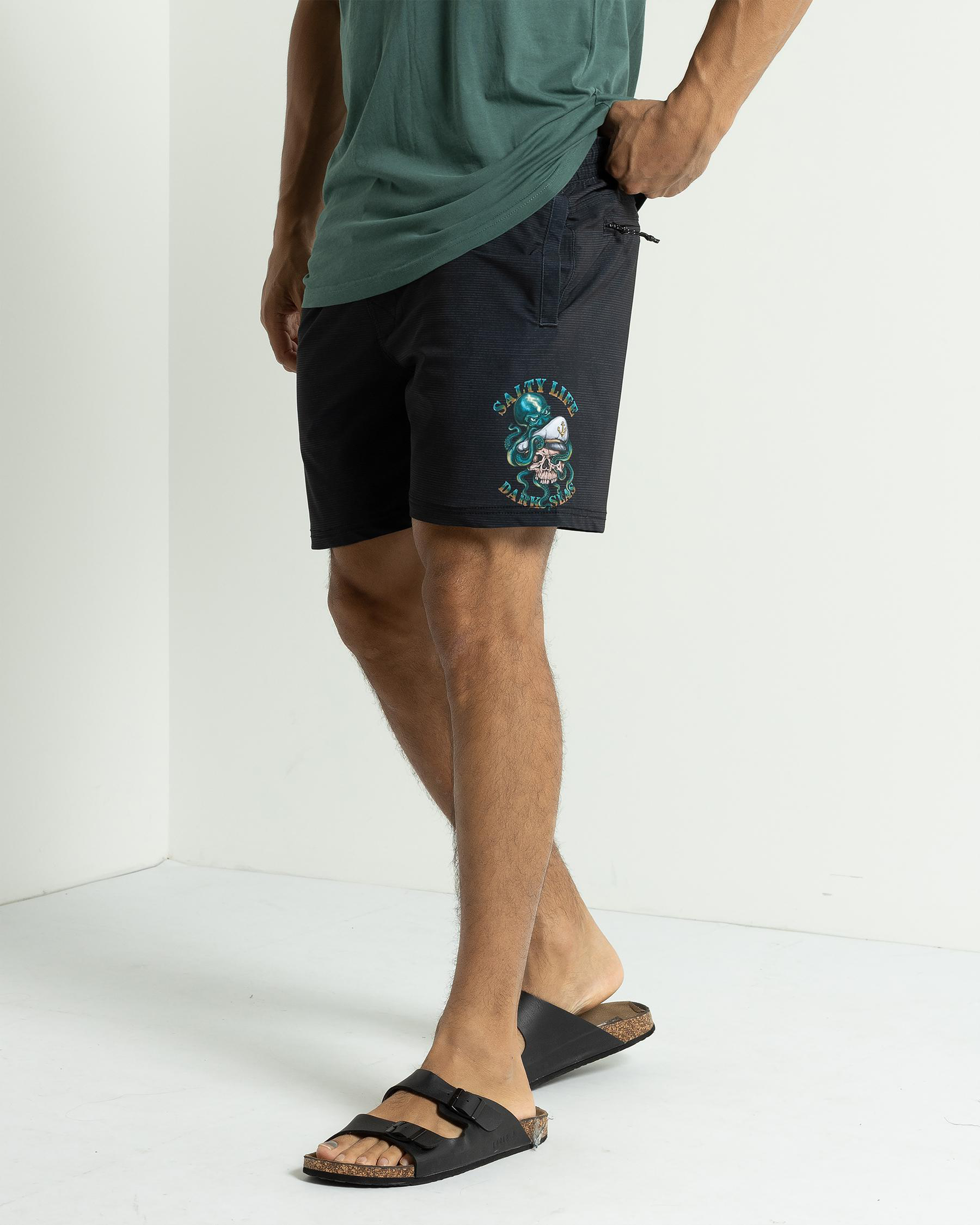 Into The Abyss Elastic Waist Shorts