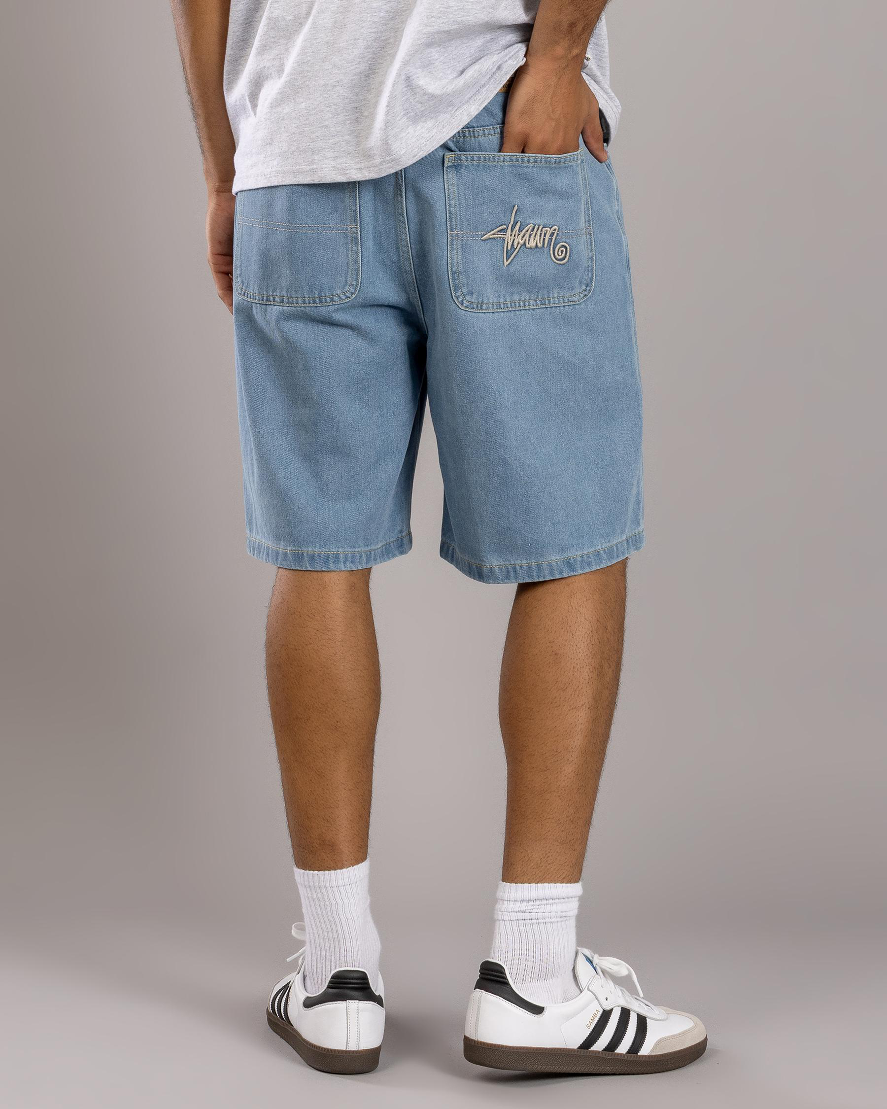 Embroidered Denim Shorts