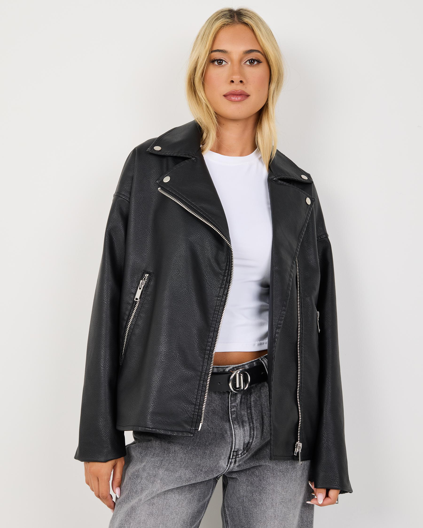 Drifter Faux Leather Biker Jacket