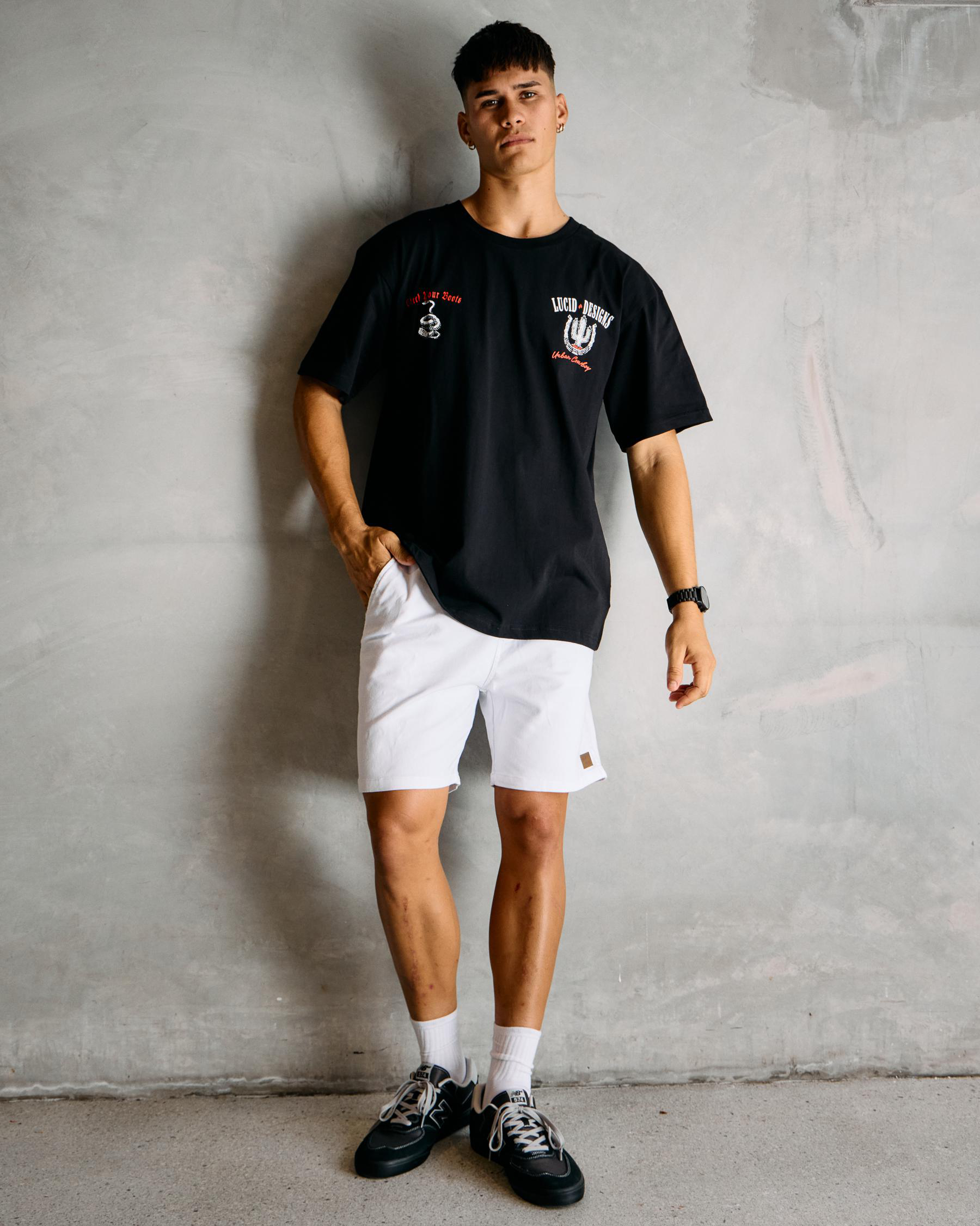 Division Elastic Waist Shorts