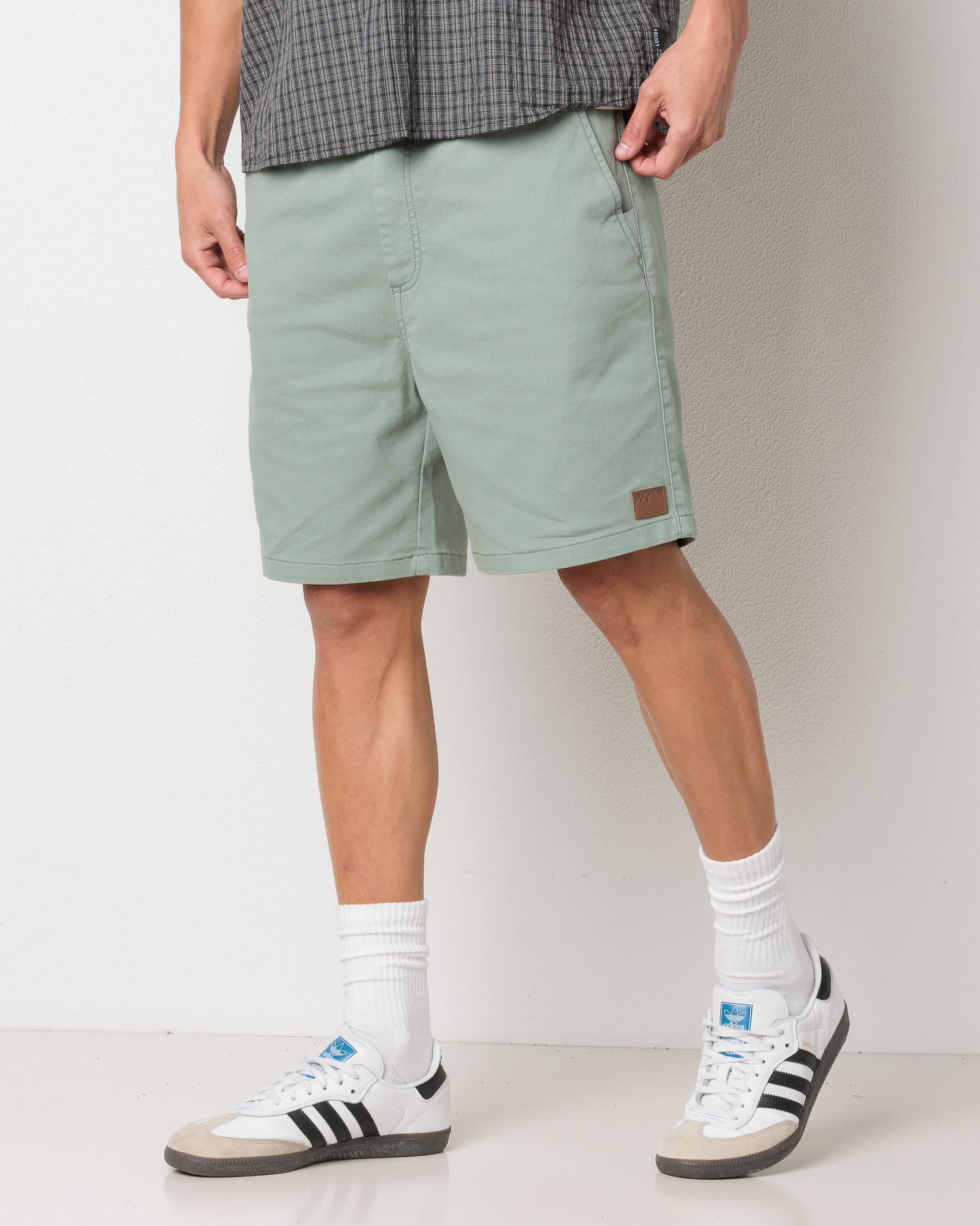 Division Elastic Waist Shorts