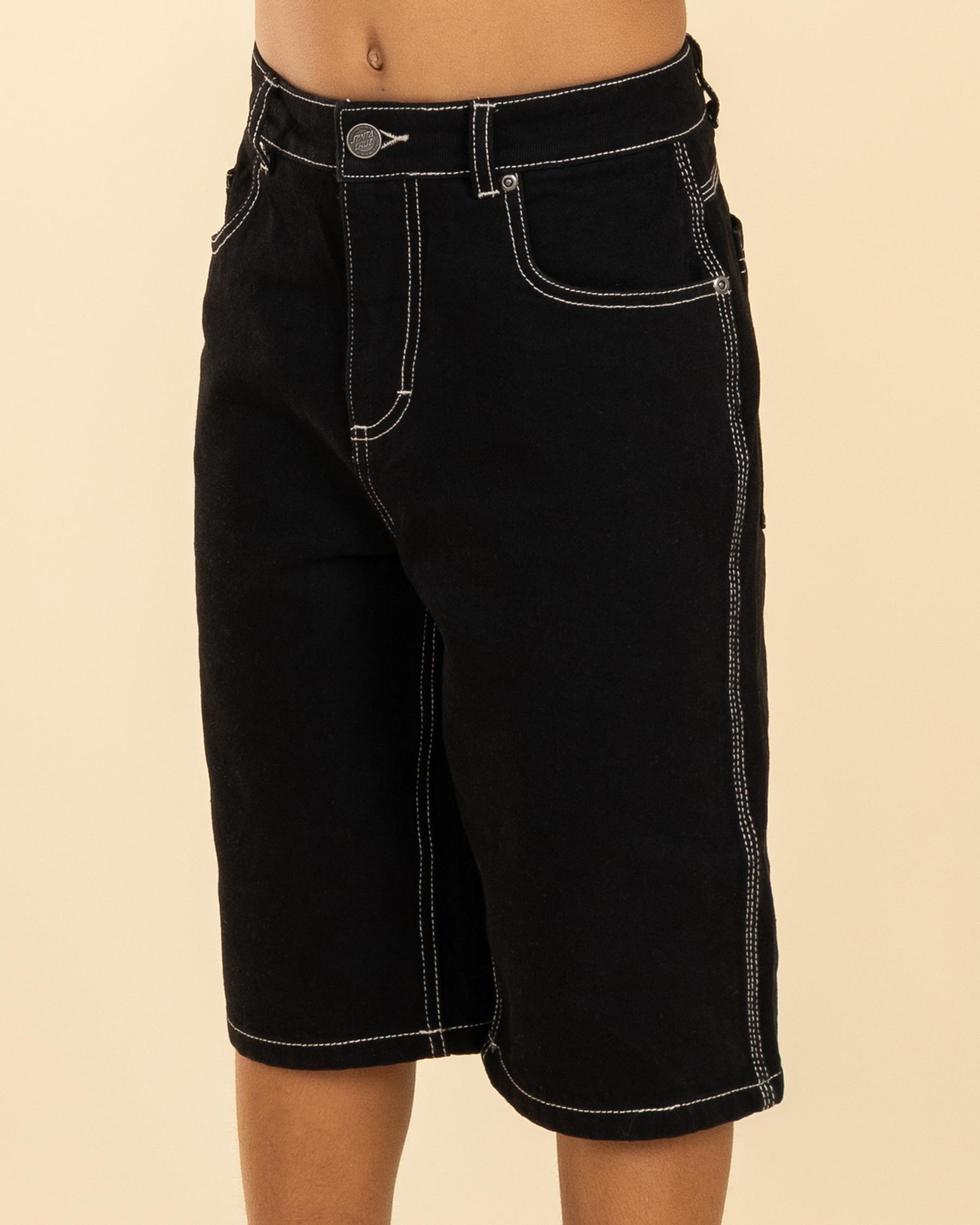 Flamed Collegiate Arch Denim Shorts