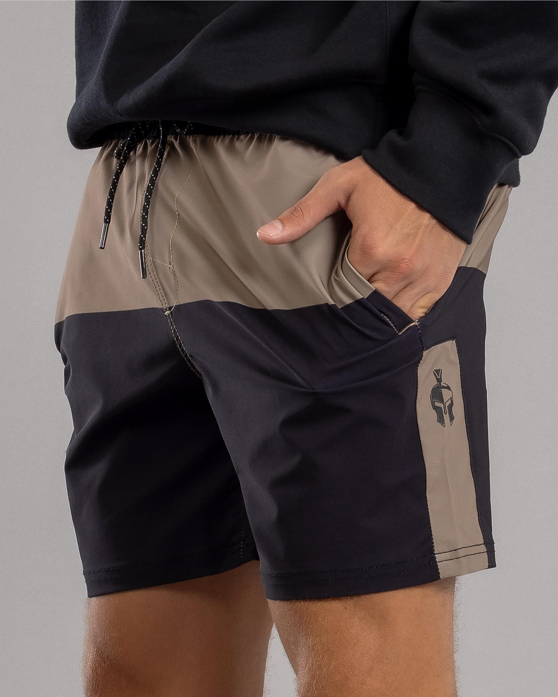 Bicolour Elastic Waist Shorts