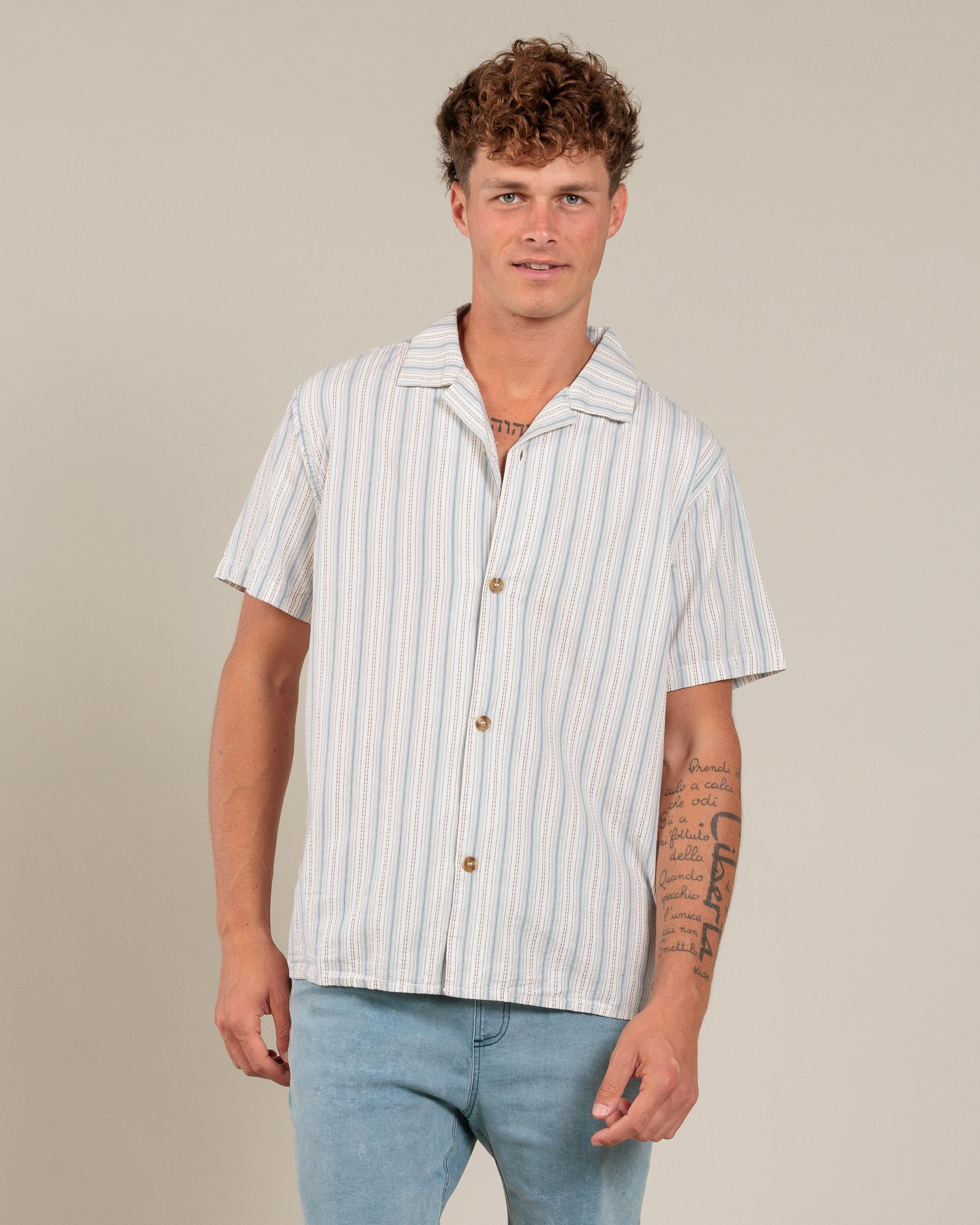 Vacation Stripe Short Sleeve Shirt
