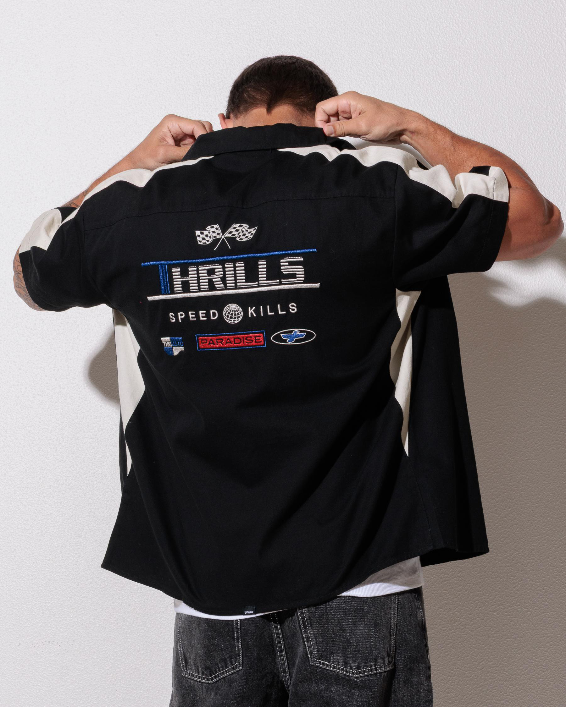 Rapid Fire Cropped Panel Short Sleeve Shirt