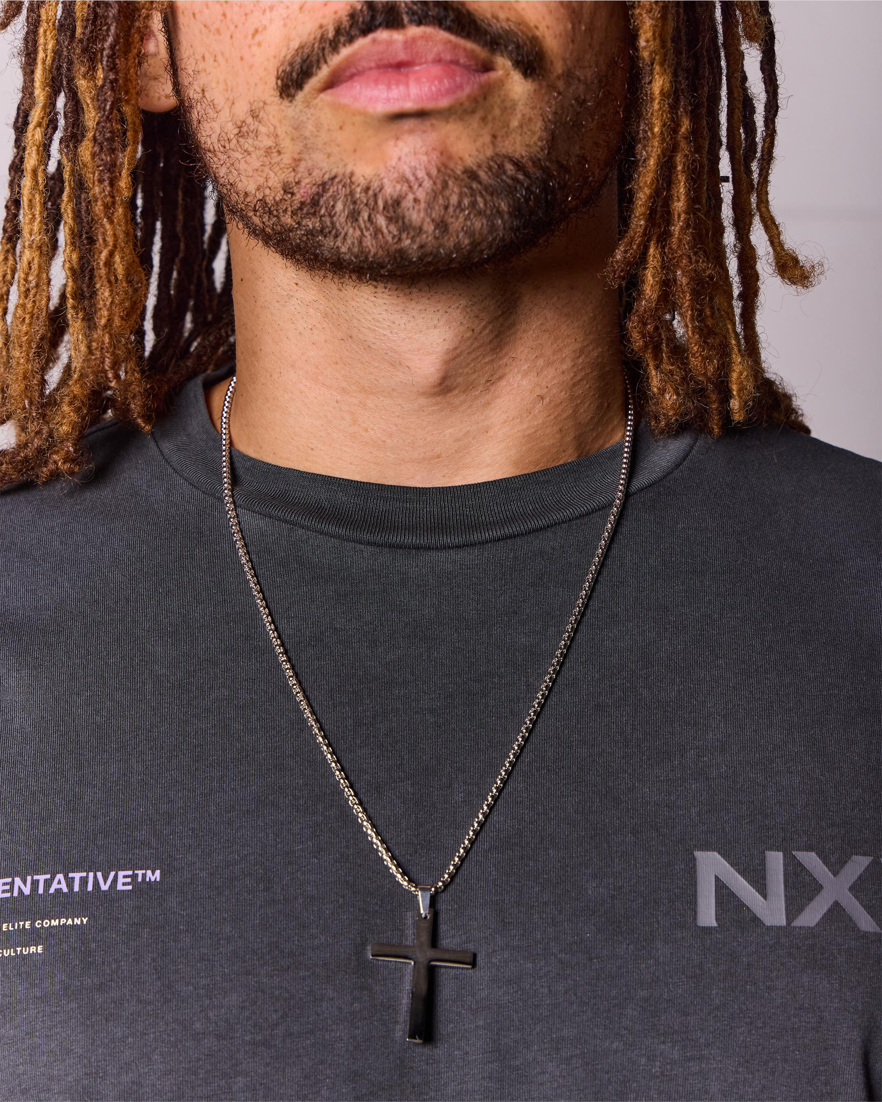 Silver Cross Chain Necklace