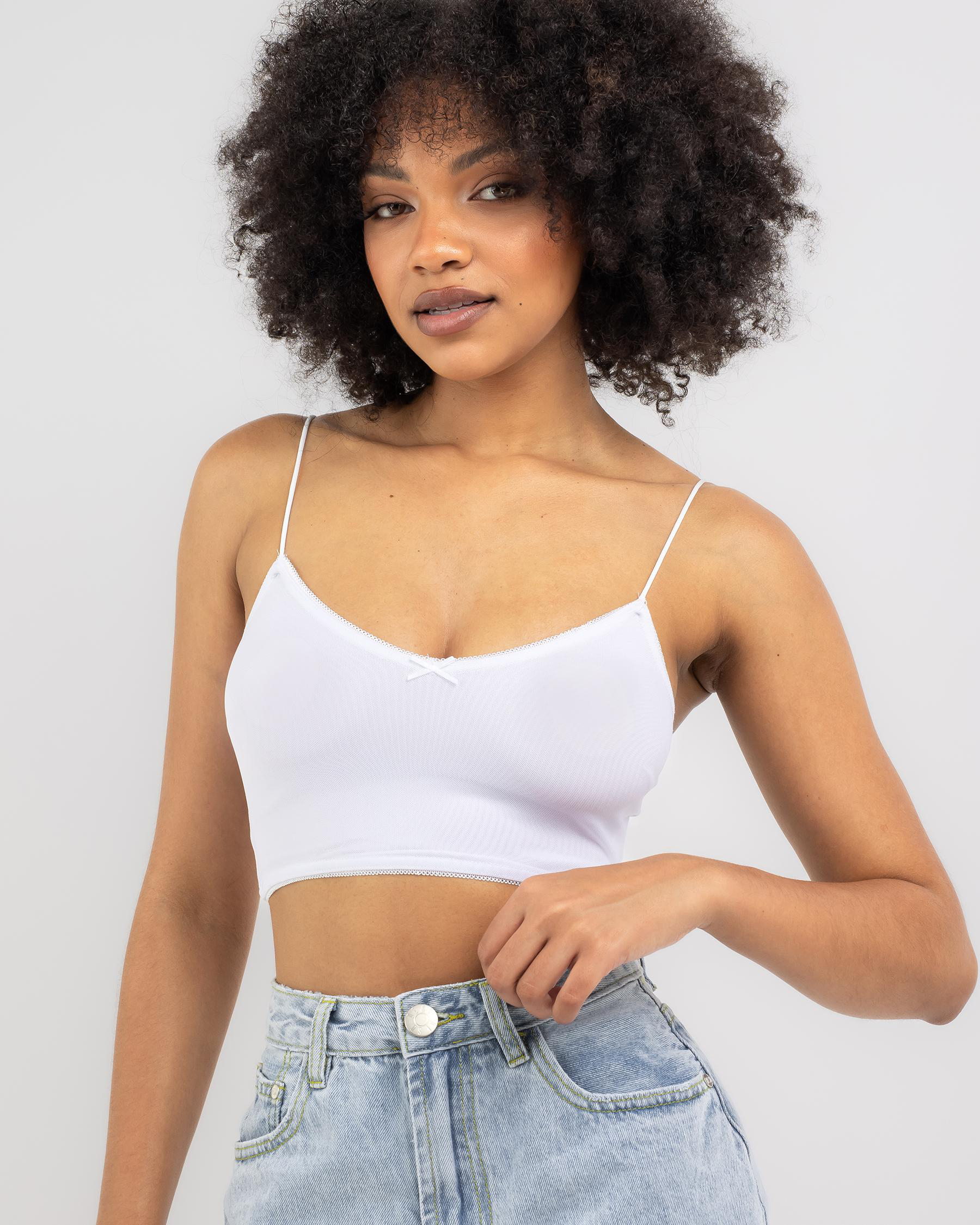 Sweetie Mesh Cami Crop Top