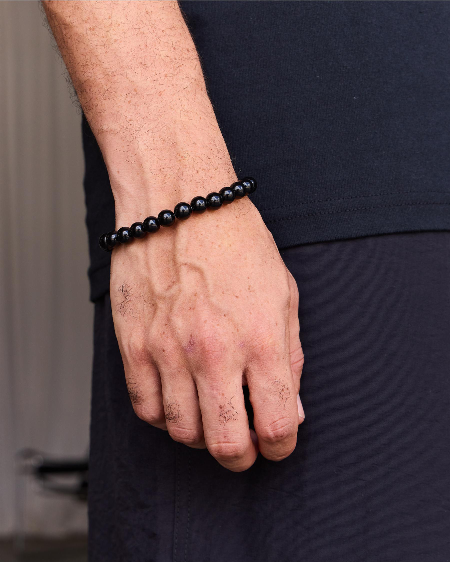 8MM Obsidian Bead Bracelet