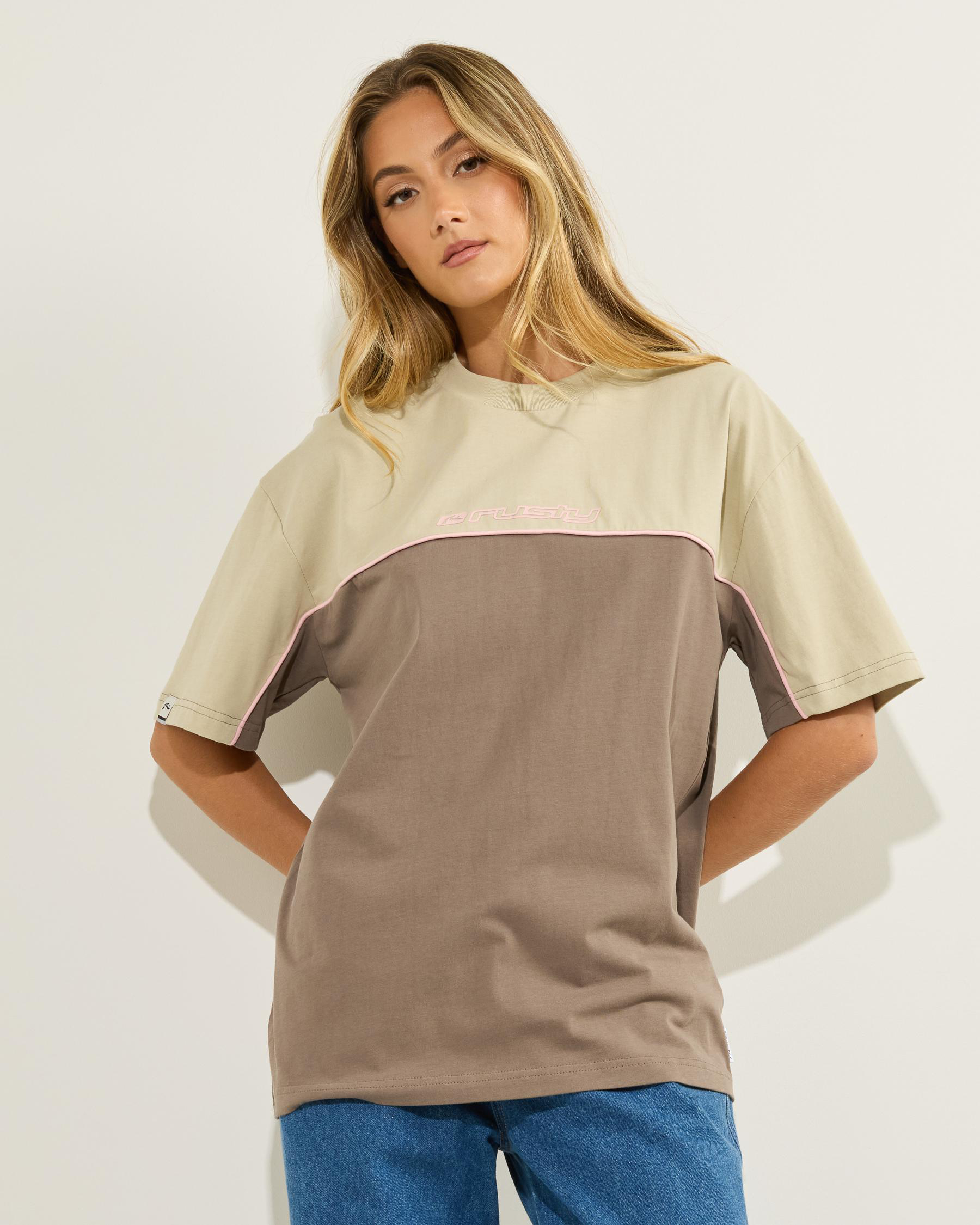 Rusty Women's Polar Popped Oversized T-Shirt in Green Size 10