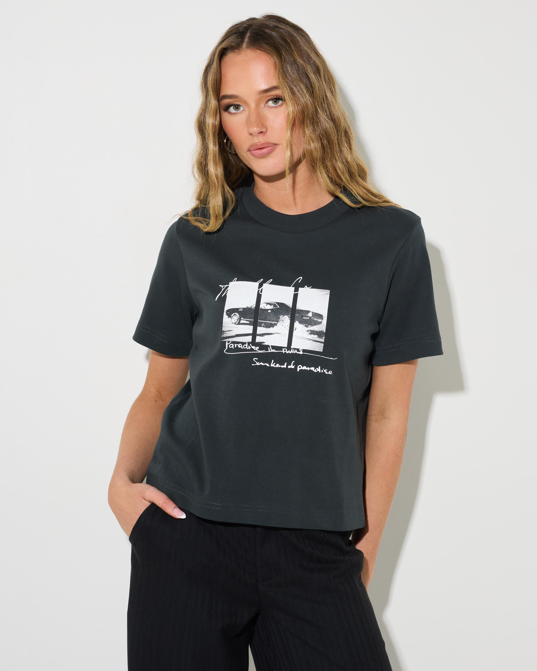 Thrills Women's Nowhere Fast Essential T-Shirt in Grey Size 10