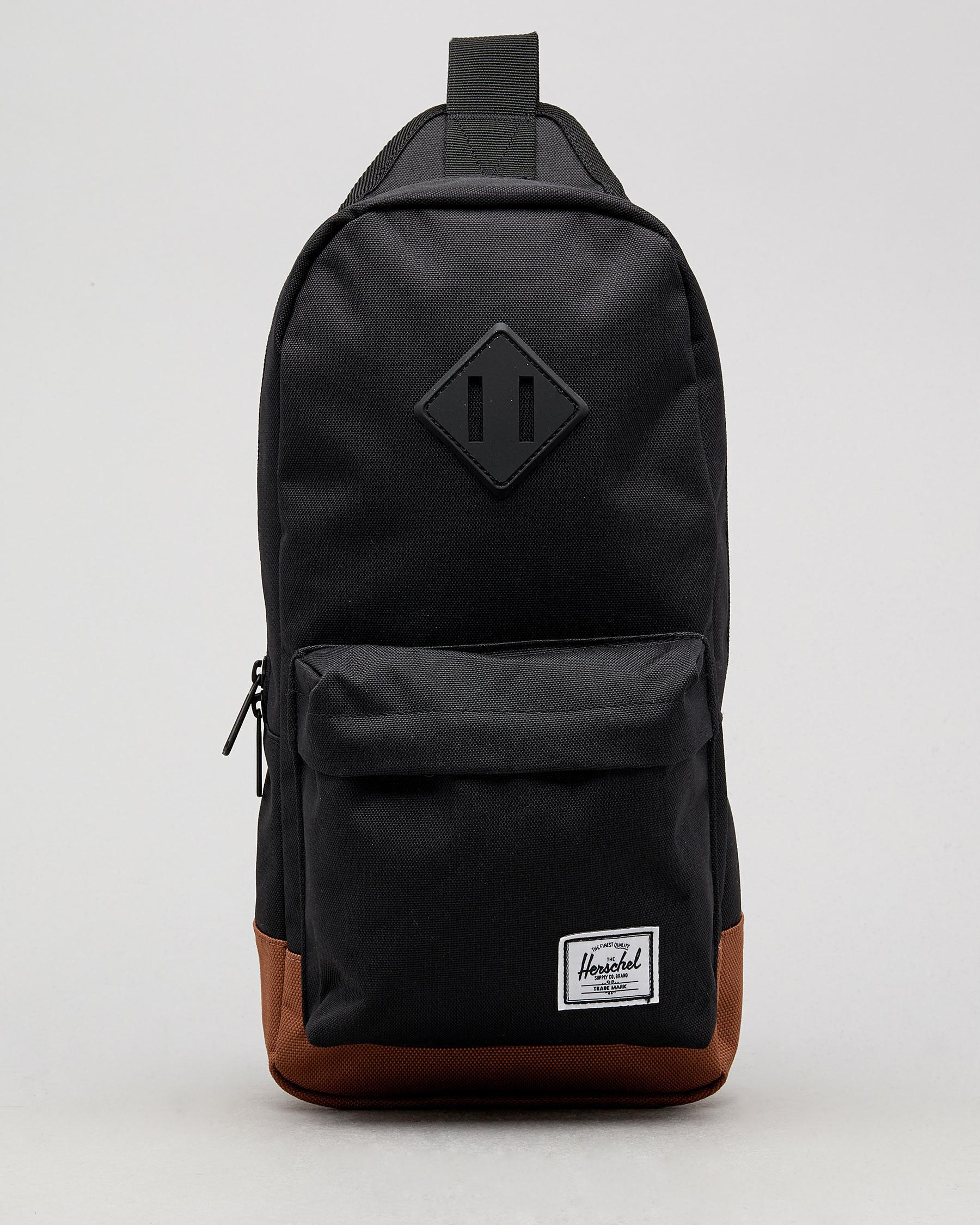 Shop Herschel Heritage Cross Body Bag In Black Fast Shipping & Easy