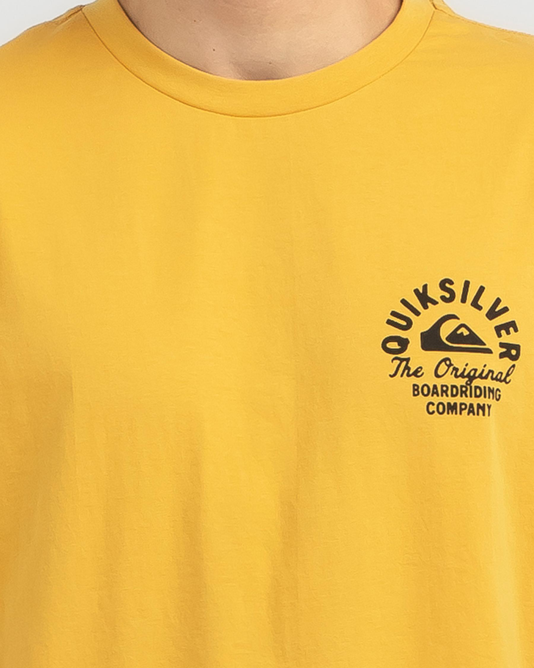Shop Quiksilver Circled Script T-Shirt In Mustard - Fast Shipping ...