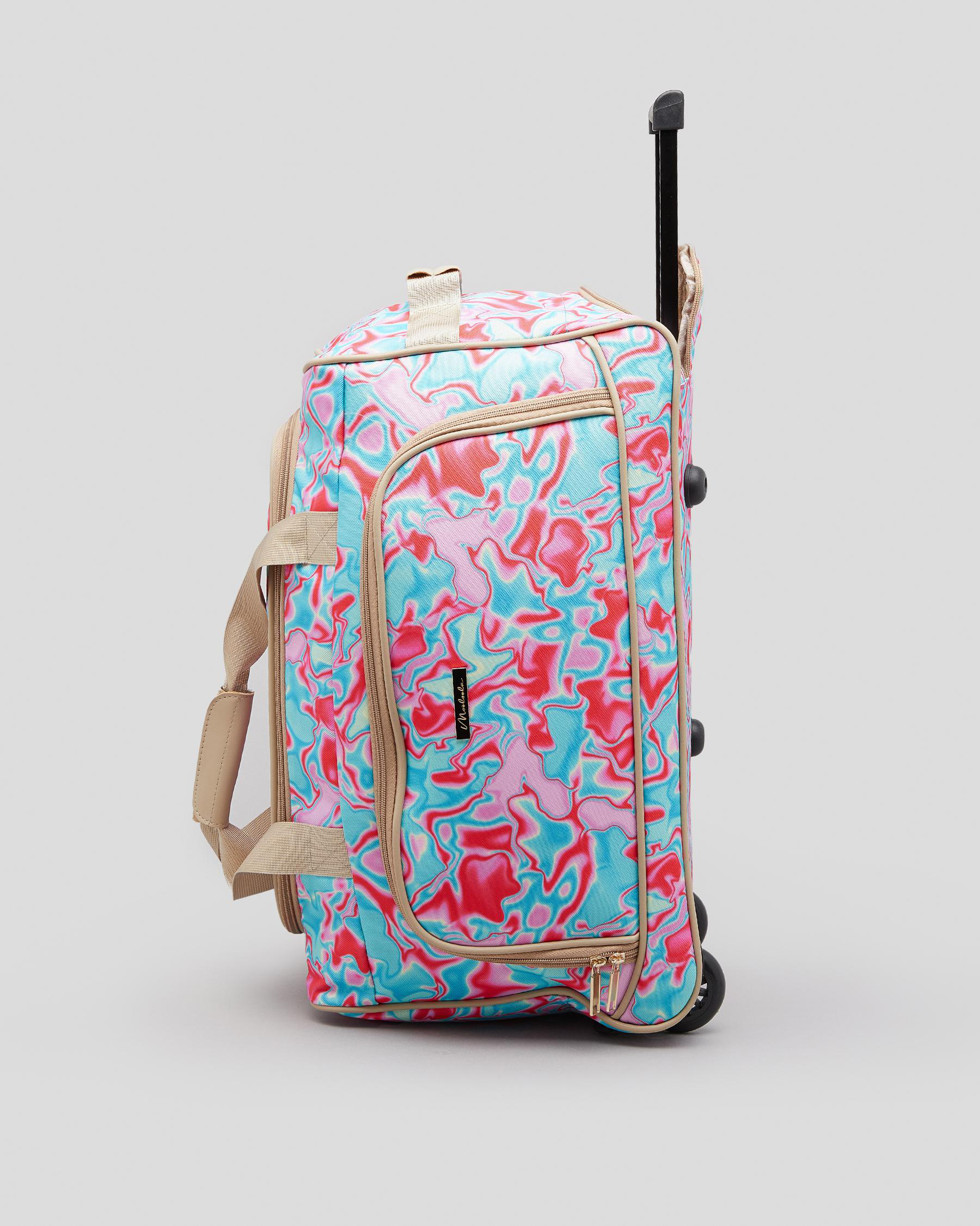 Mooloola Electra Small Wheeled Travel Bag In Blue/red Fast Shipping