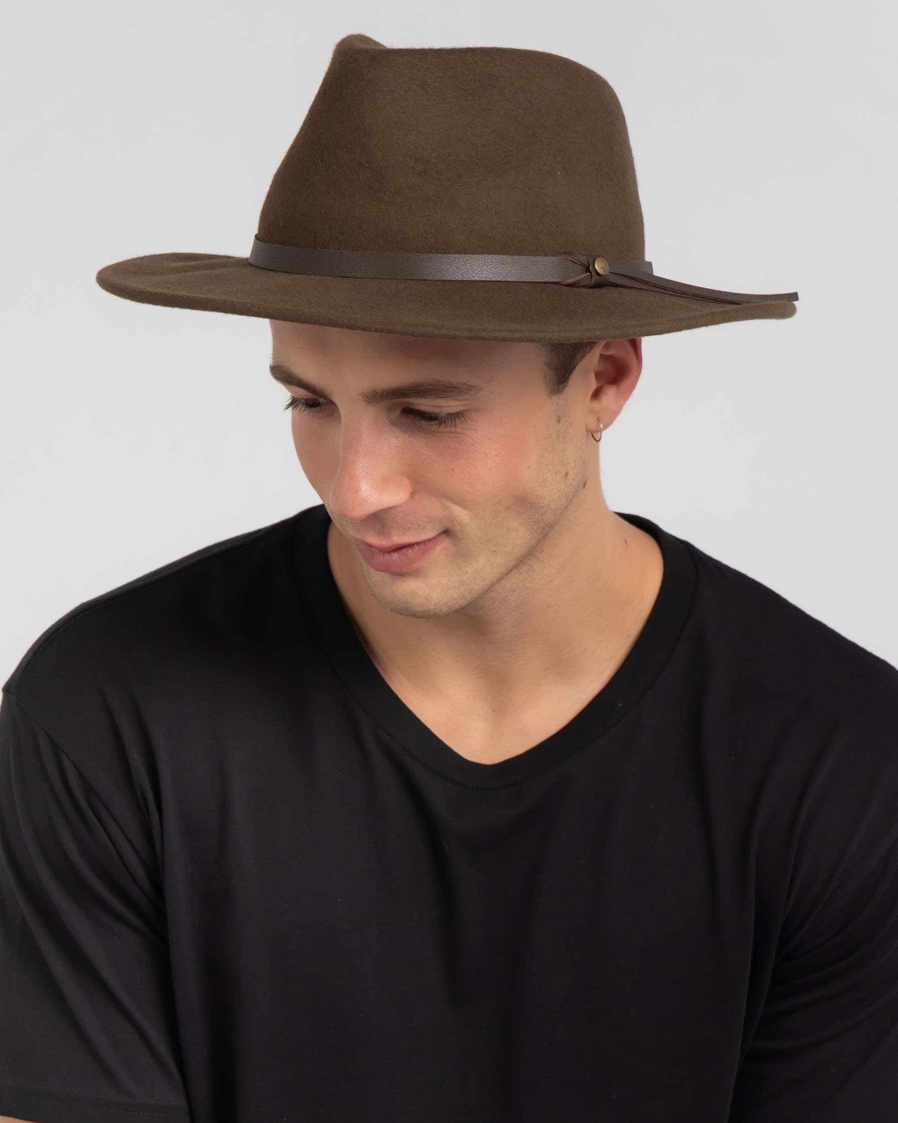 Rusty Ned Felt Hat In Gun Green | City Beach Australia