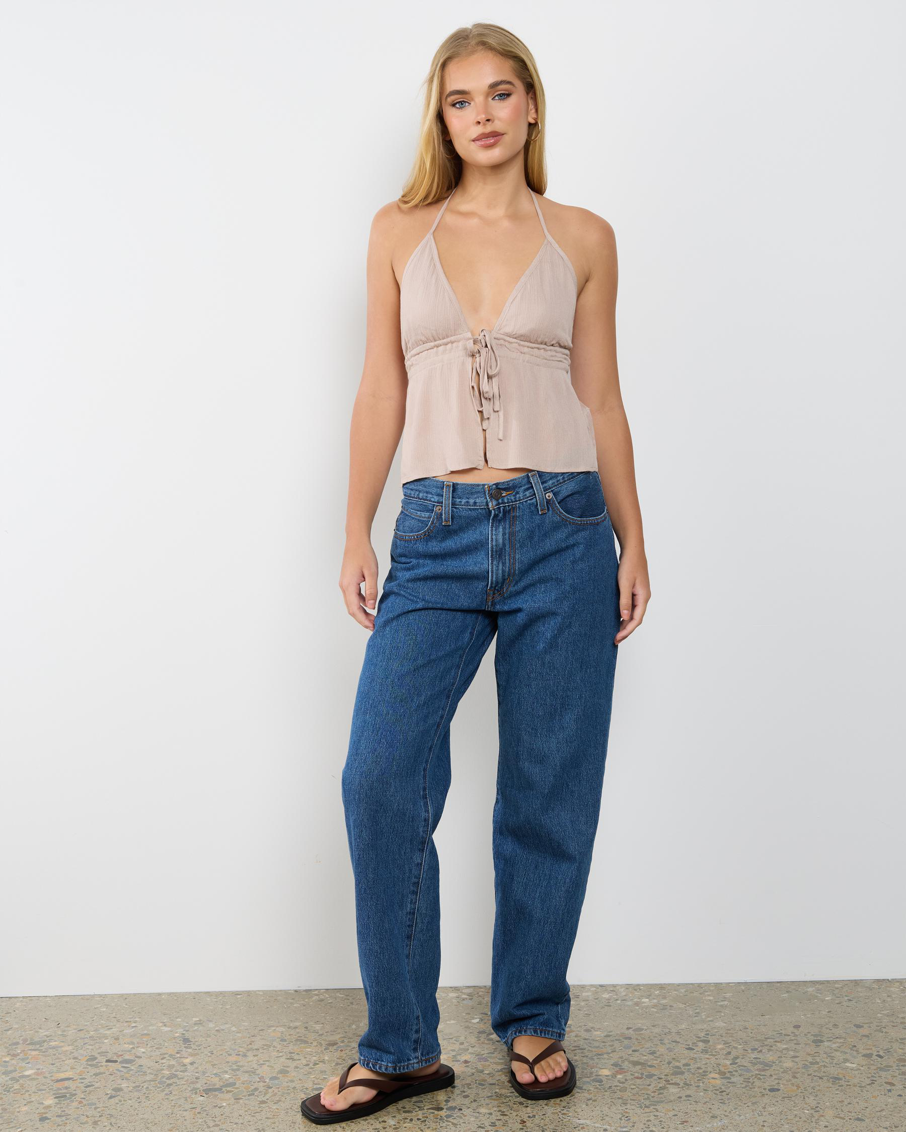 Tie Front Halter Gown