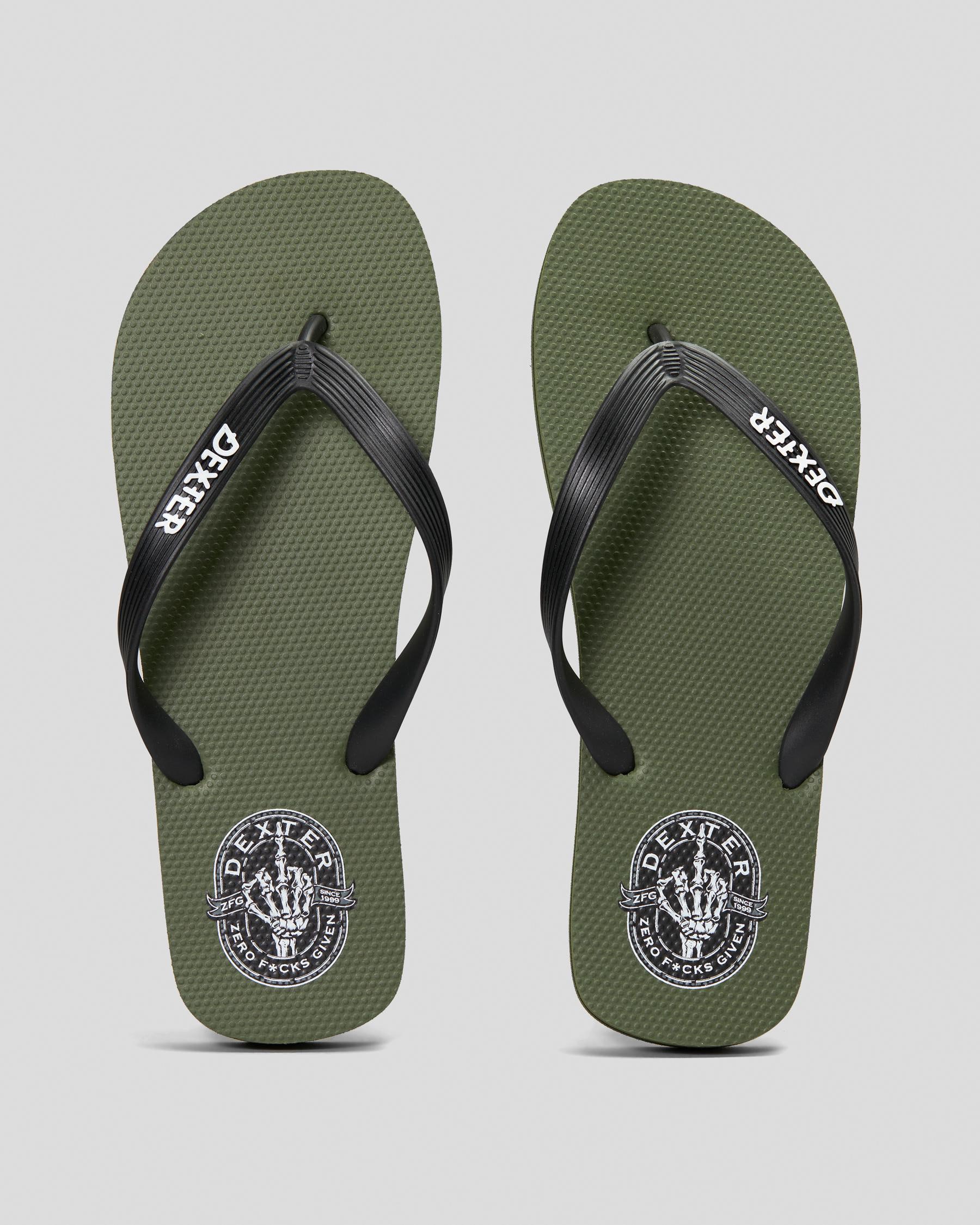 Dexter Salute Thongs In Olive/black - Fast Shipping & Easy Returns ...