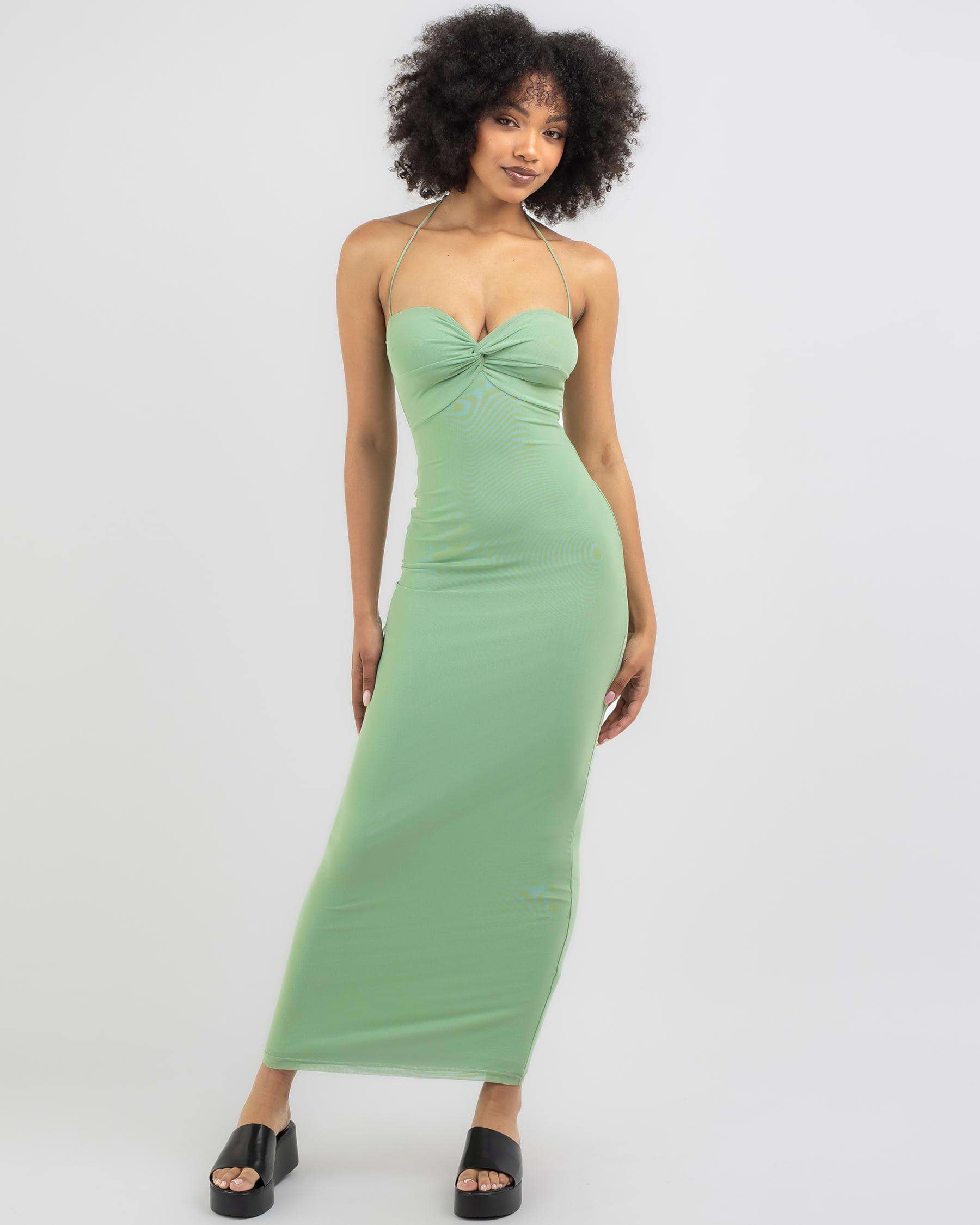 Shop Ava And Ever Samie Maxi Dress In Sage - Fast Shipping & Easy ...