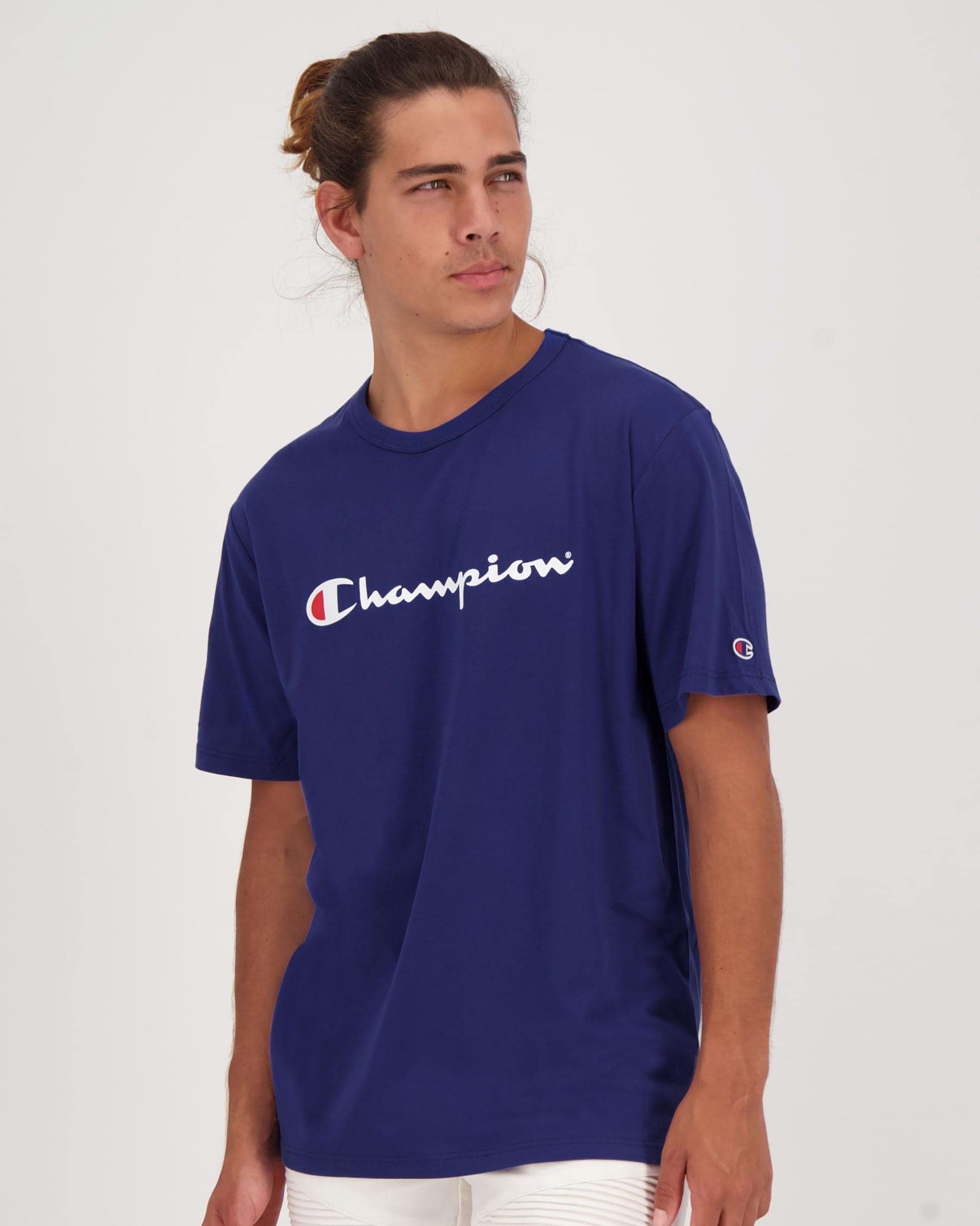 Champion Logo T-Shirt In Blue Soldier - Fast Shipping & Easy Returns ...