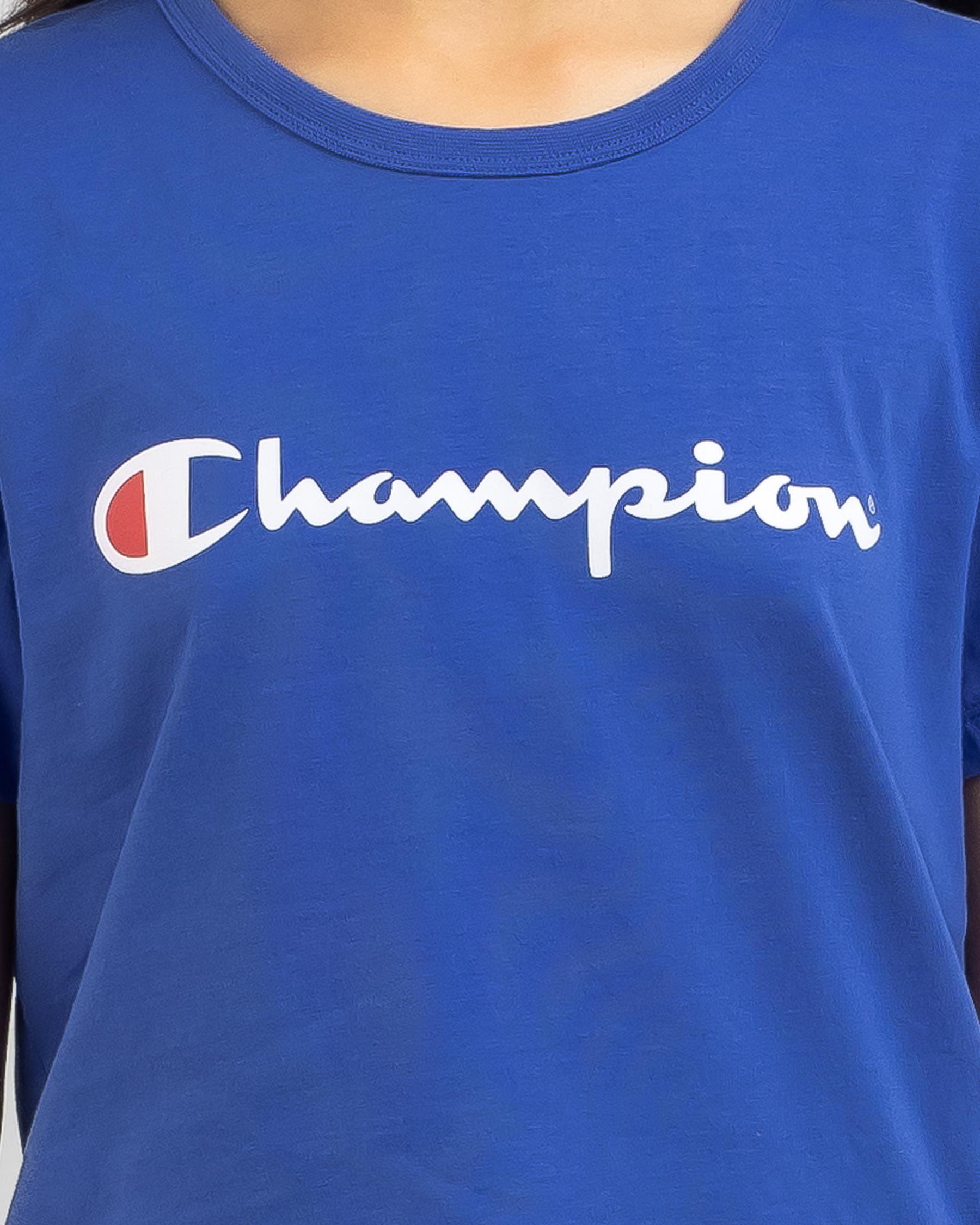 Shop Champion Girls' Logo TShirt In Blue Melody Fast Shipping & Easy Returns City Beach