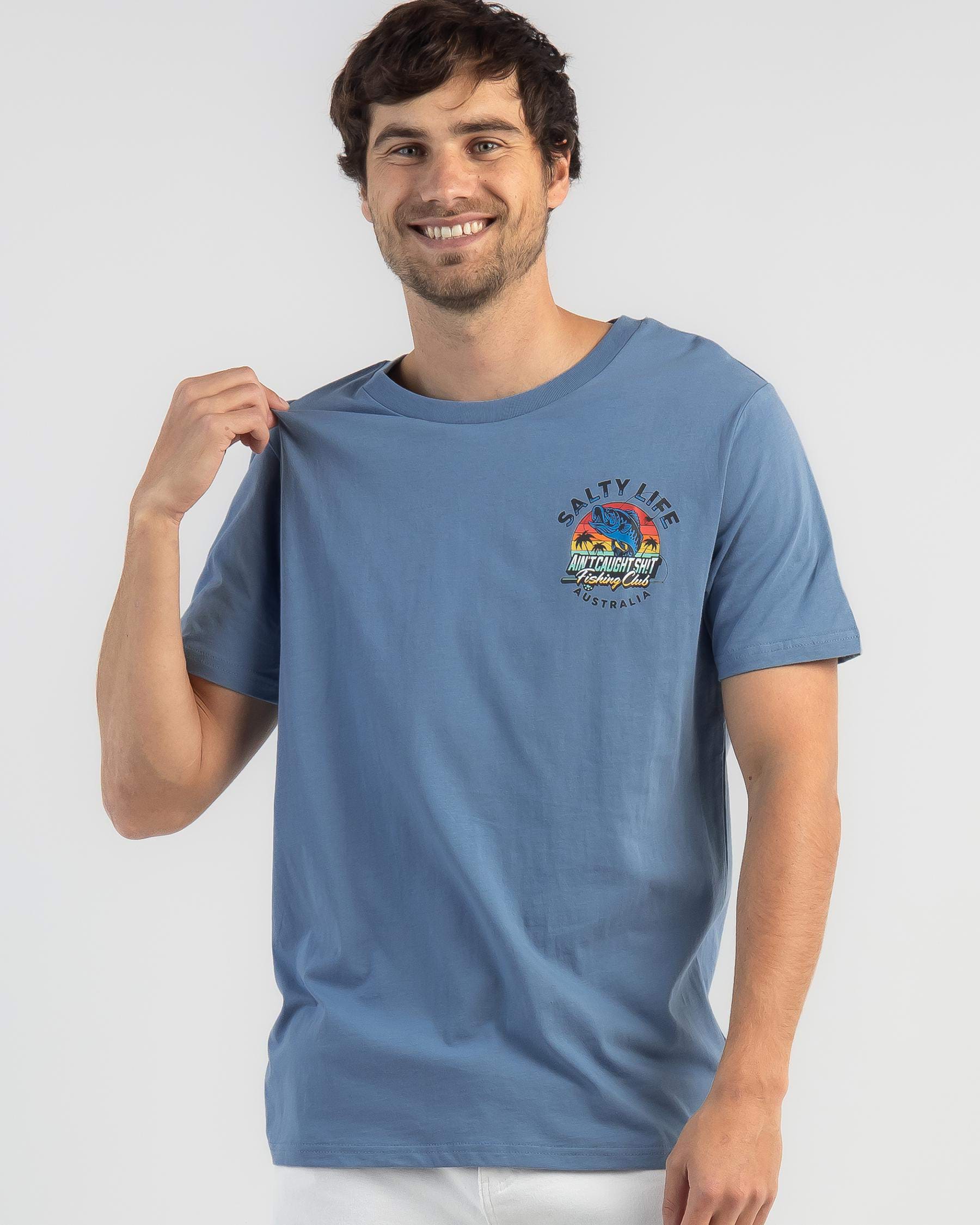 Shop Salty Life Gotcha T-Shirt In Slate Blue - Fast Shipping & Easy ...