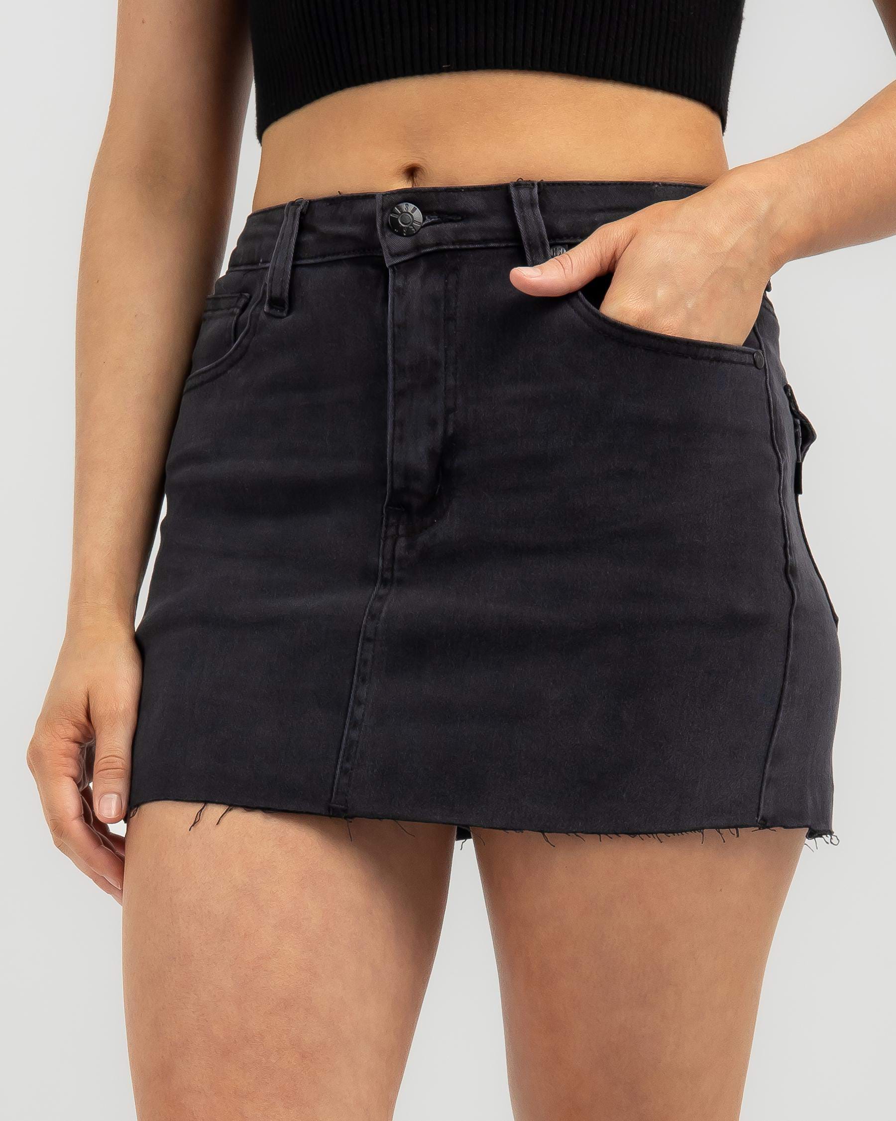Shop DESU A List Skirt In Washed Black - Fast Shipping & Easy Returns ...