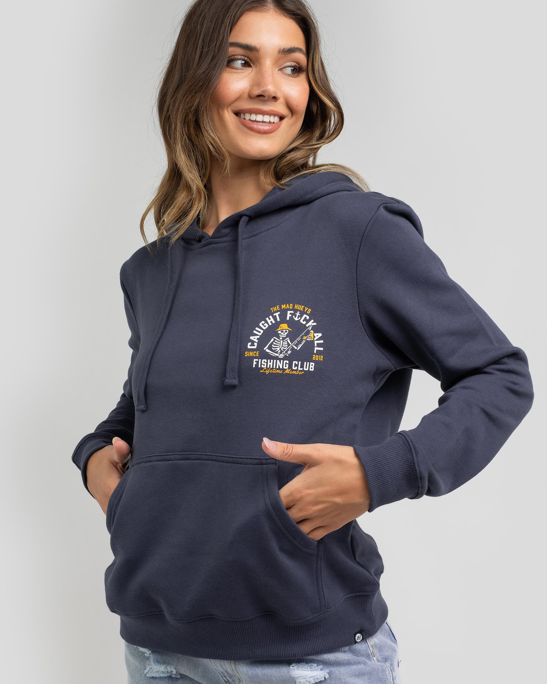 The Mad Hueys Fk All Club Hoodie In Petrol Blue - Fast Shipping & Easy ...