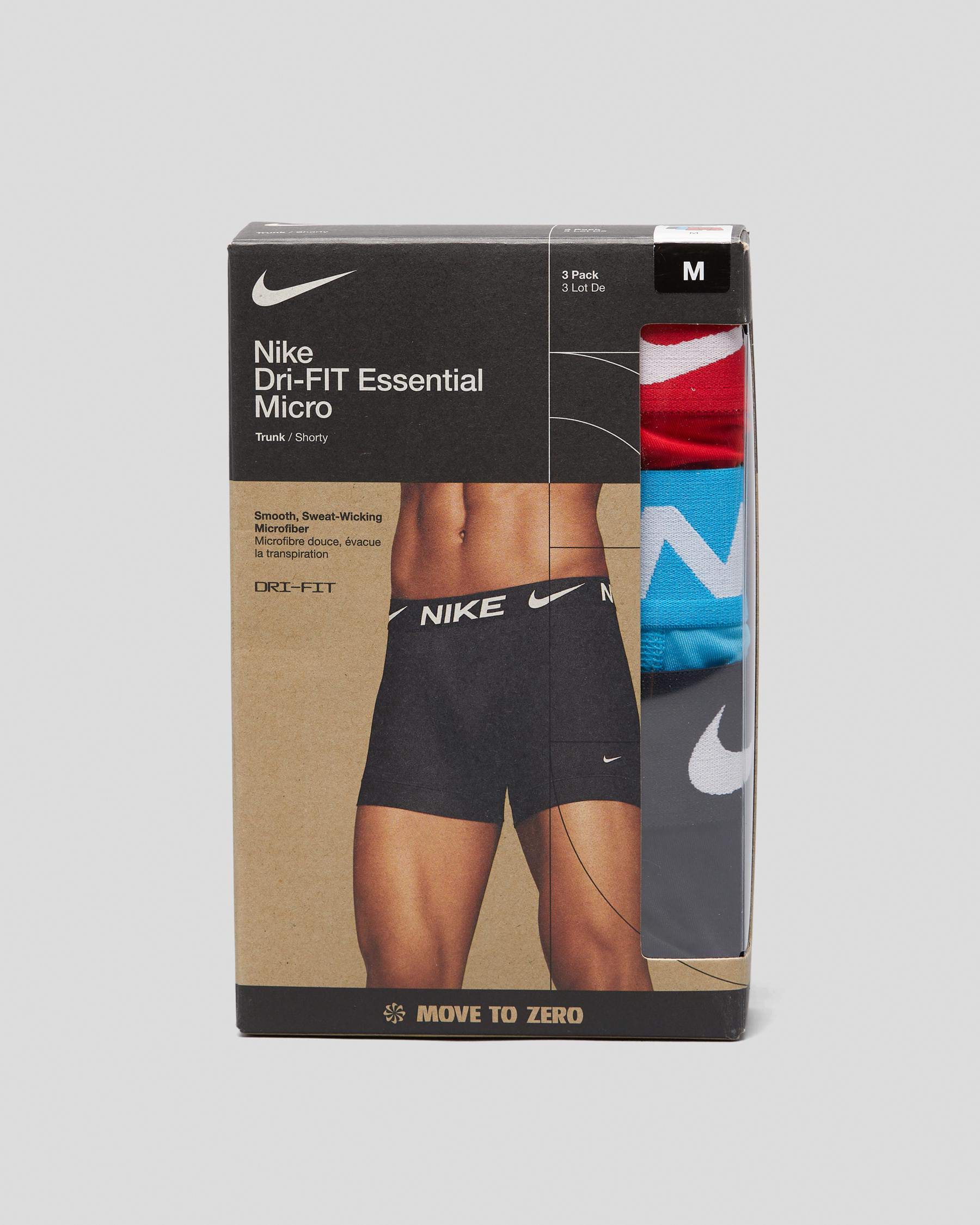 Nike Essential Micro Trunk 3 Pack In Uni Red/blue Lightning/black ...
