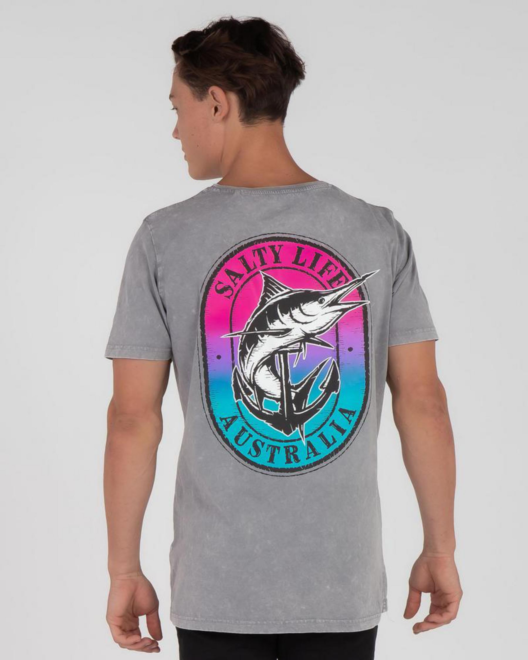 Salty Life Cheers T-Shirt In Light Grey Acid - Fast Shipping & Easy ...