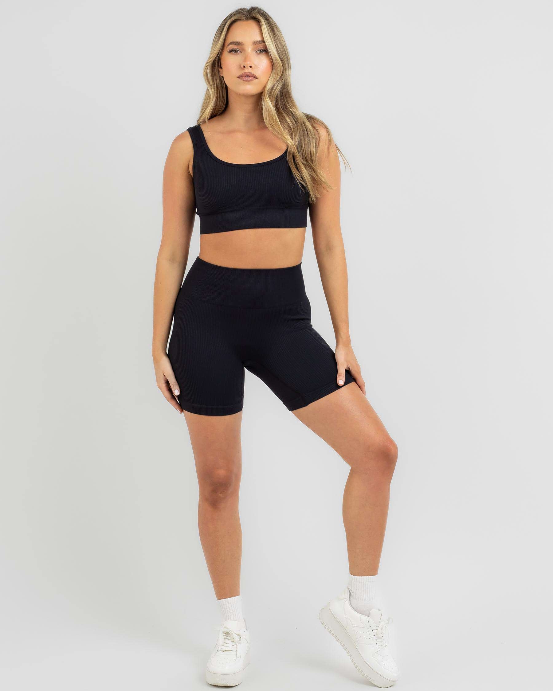 Shop Ava And Ever Hailey Bike Shorts In Black - Fast Shipping & Easy ...